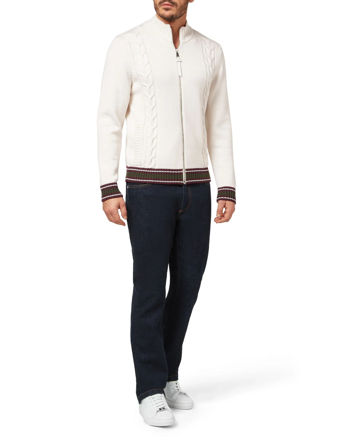Merino wool Pullover full zip, цвет: Бежевый