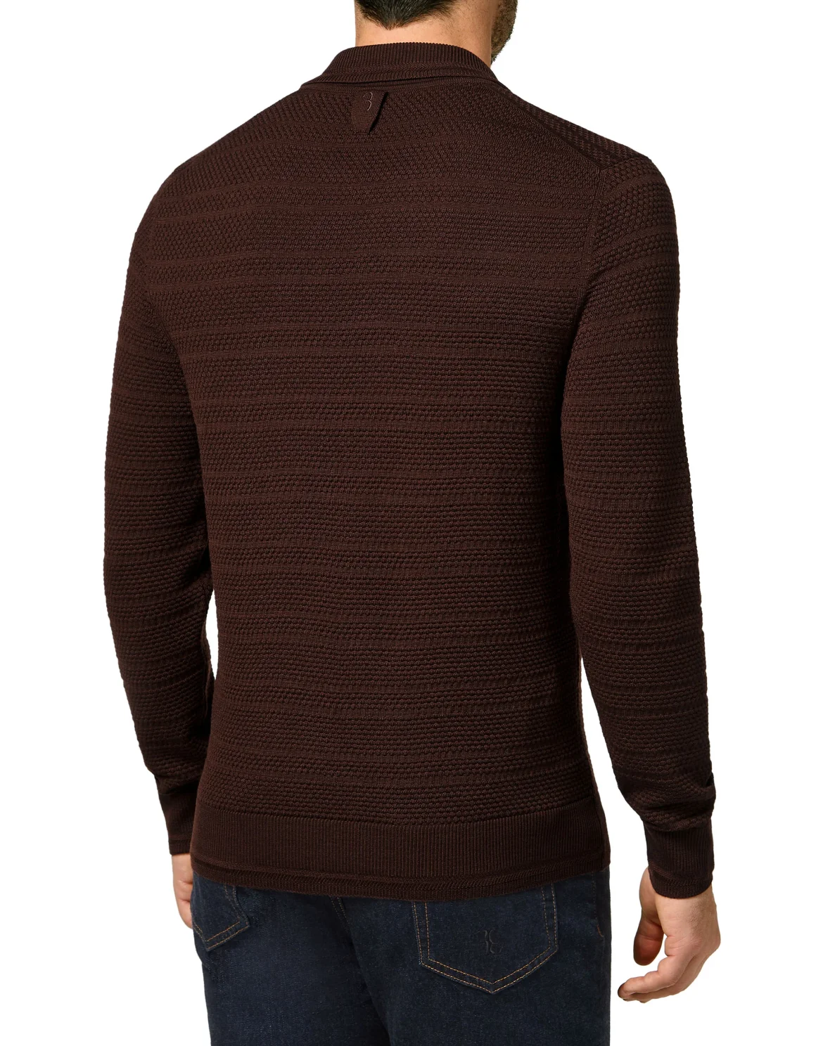 Merino wool Pullover zip mock Istitutional, цвет: Коричневый