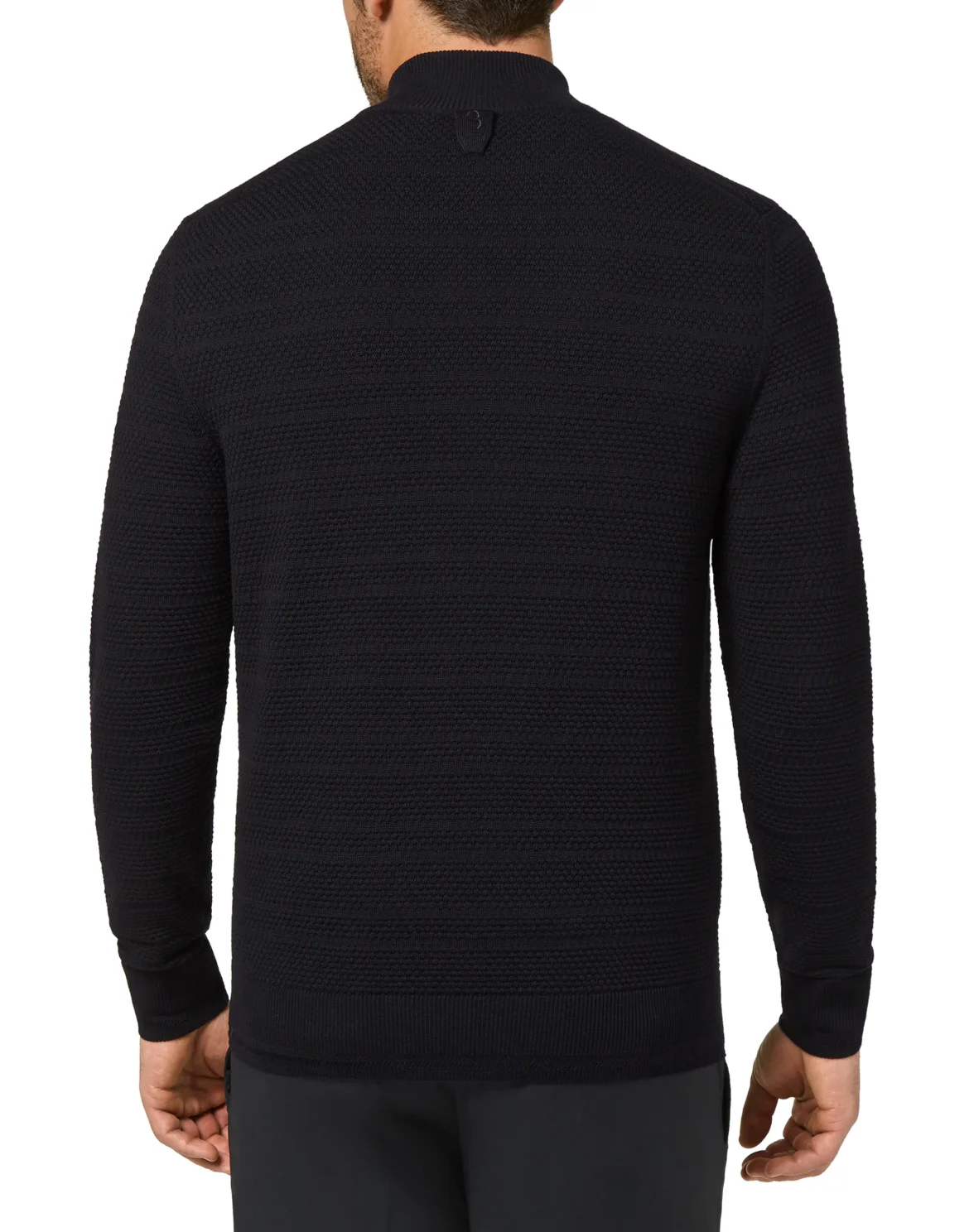 Merino wool Pullover zip mock Istitutional, цвет: Черный