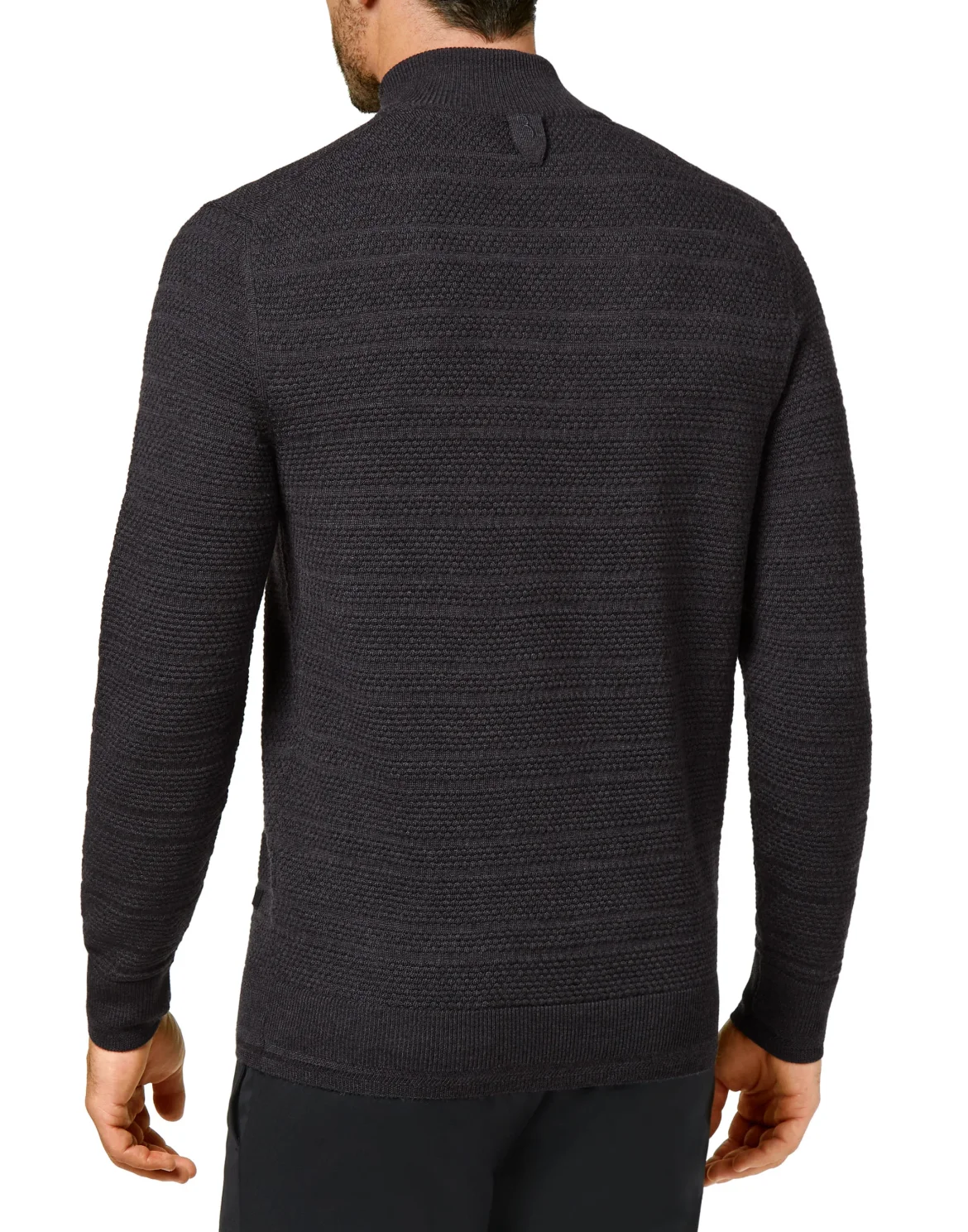 Merino wool Pullover zip mock Istitutional, цвет: Серый