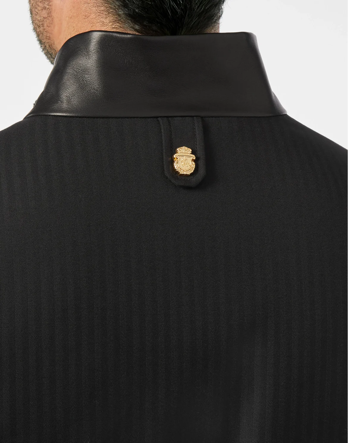Bicolor Bomber leather inserts Crest, цвет: Черный