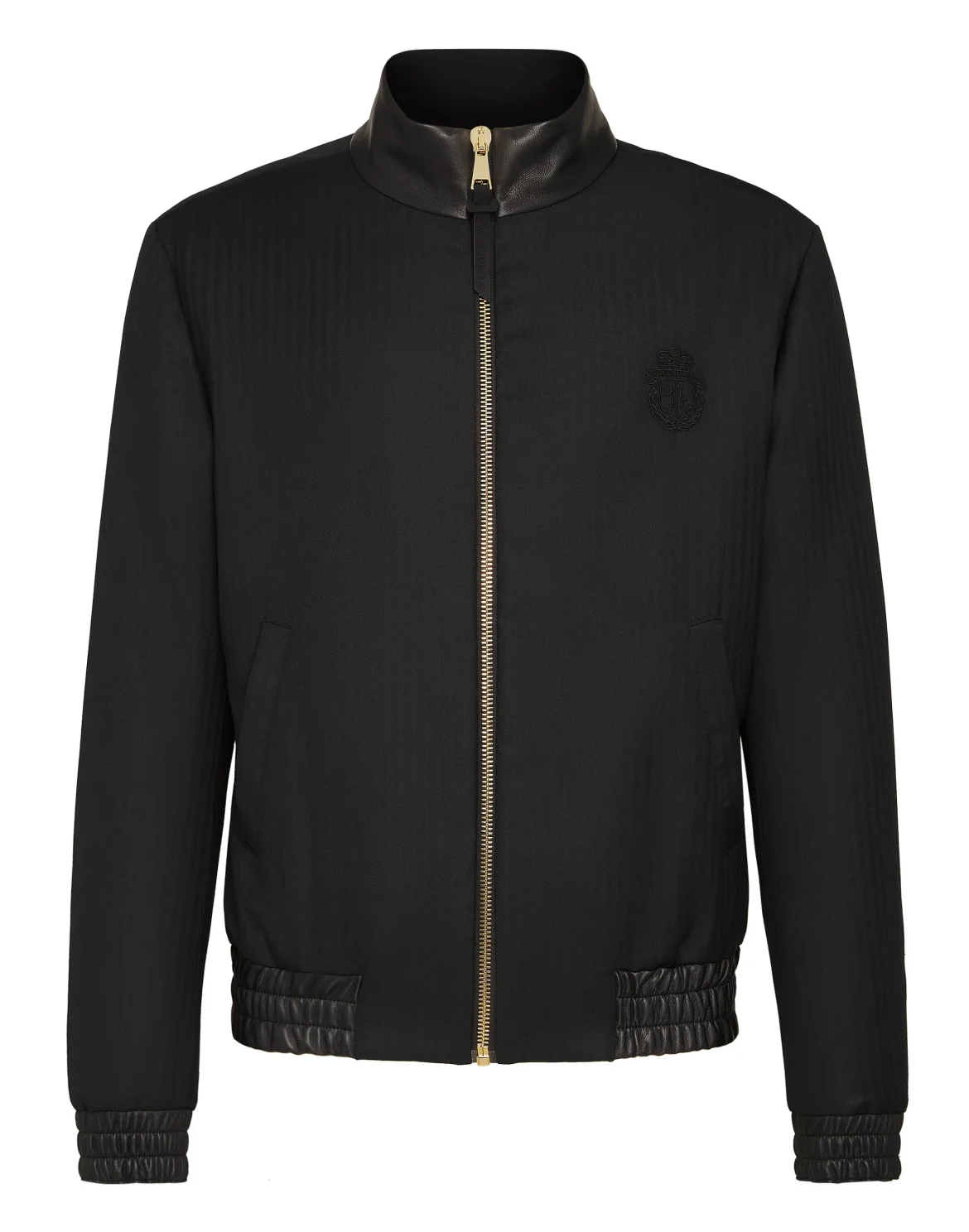 Bicolor Bomber leather inserts Crest, цвет: Черный
