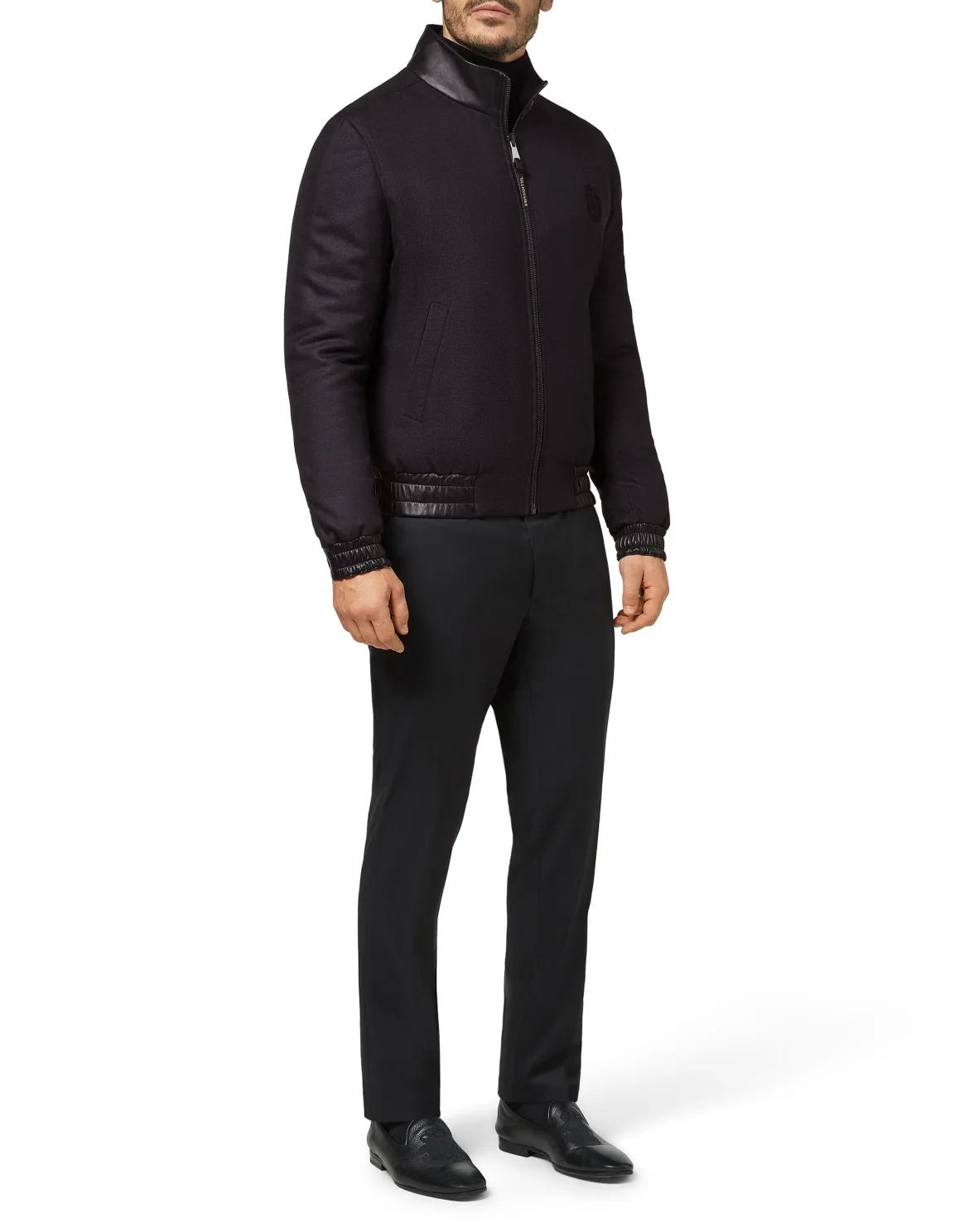 Bicolor Bomber leather inserts Crest, цвет: Серый