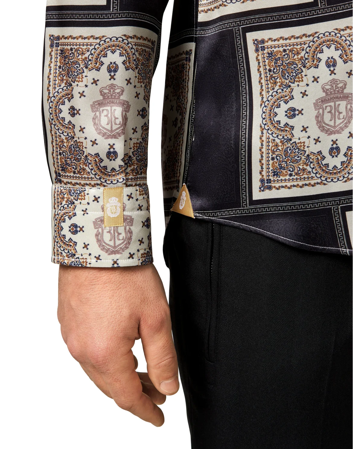 Silk Shirt Gold Cut LS Geometric, цвет: Бежевый