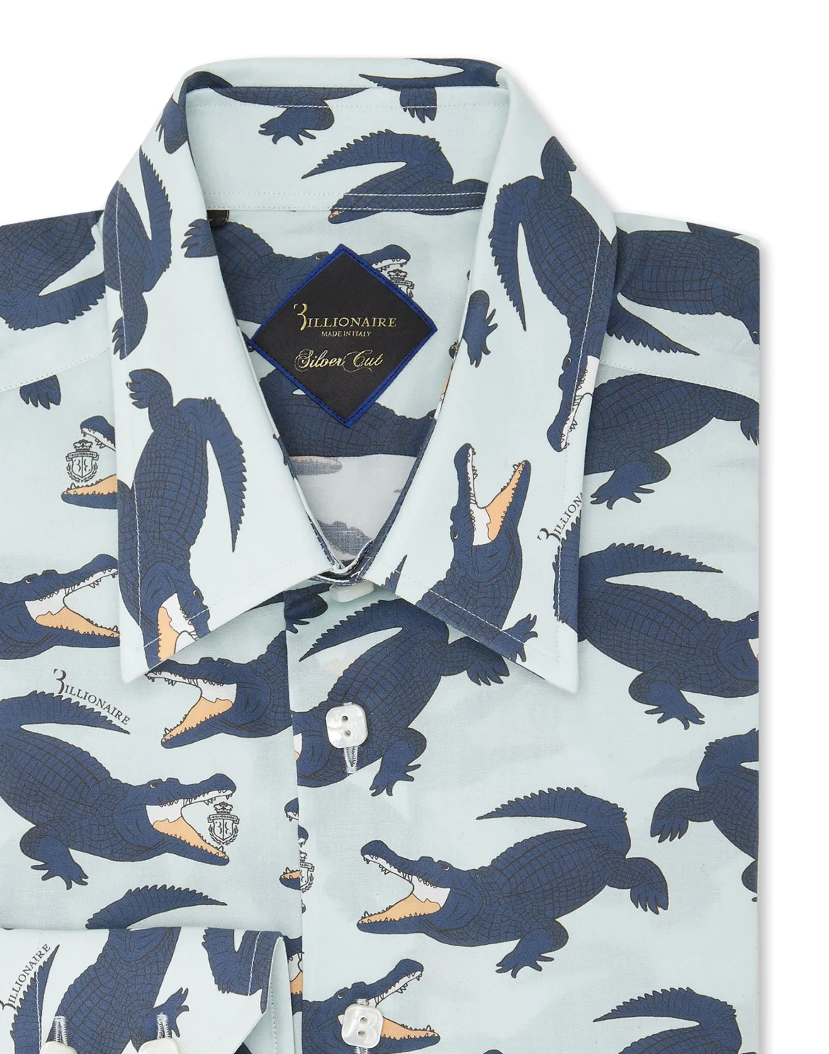 Shirt Silver Cut LS All over print Crocodile, цвет: Голубой