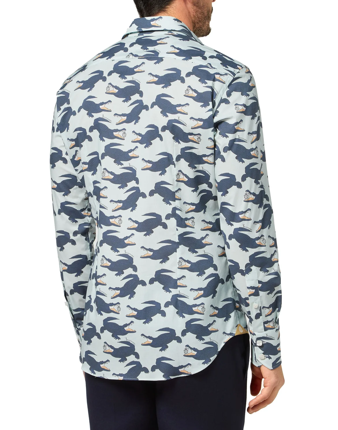 Shirt Silver Cut LS All over print Crocodile, цвет: Голубой