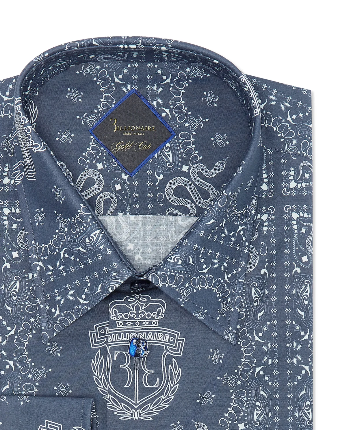 Shirt Gold Cut LS Geometric, цвет: Синий
