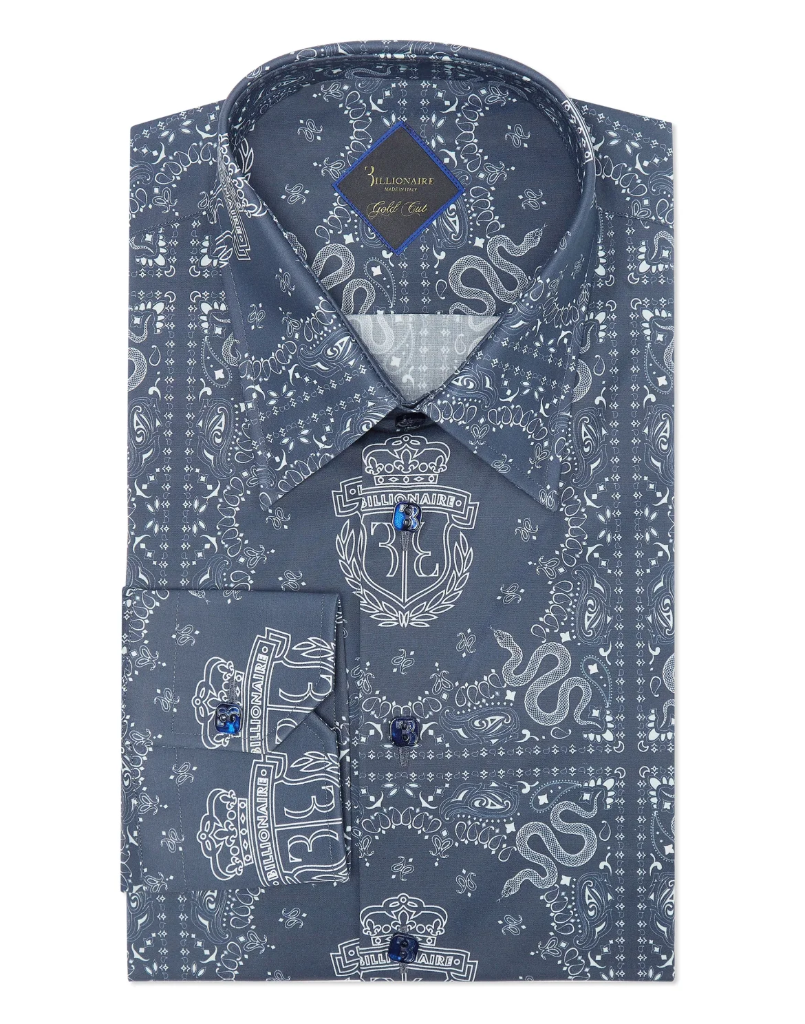 Shirt Gold Cut LS Geometric, цвет: Синий