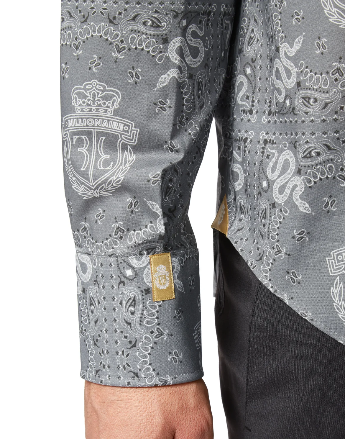 Shirt Gold Cut LS Geometric, цвет: Серый