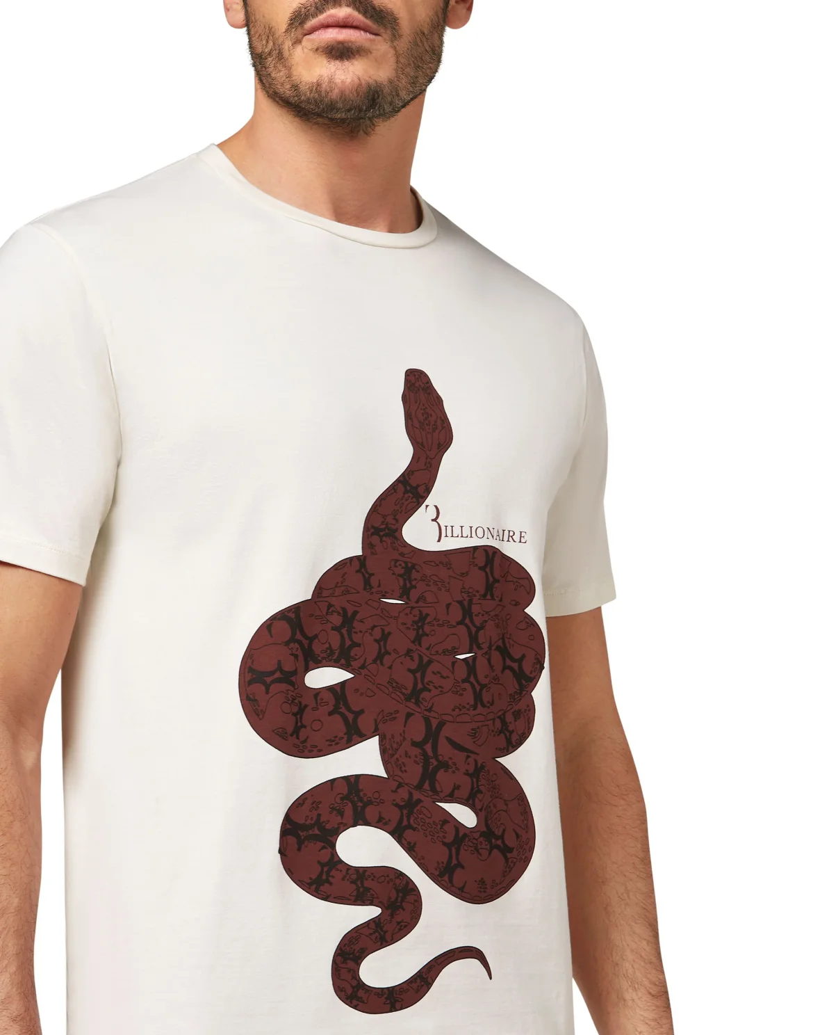 T-shirt Round Neck SS Snake, цвет: Бежевый