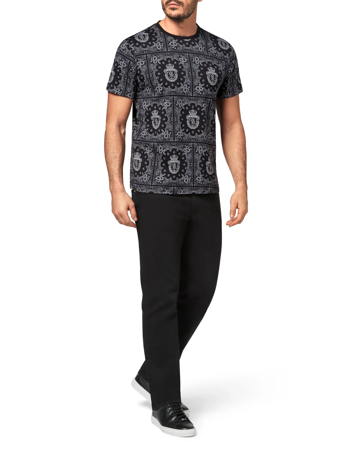 T-shirt Round Neck SS Geometric, цвет: Белый