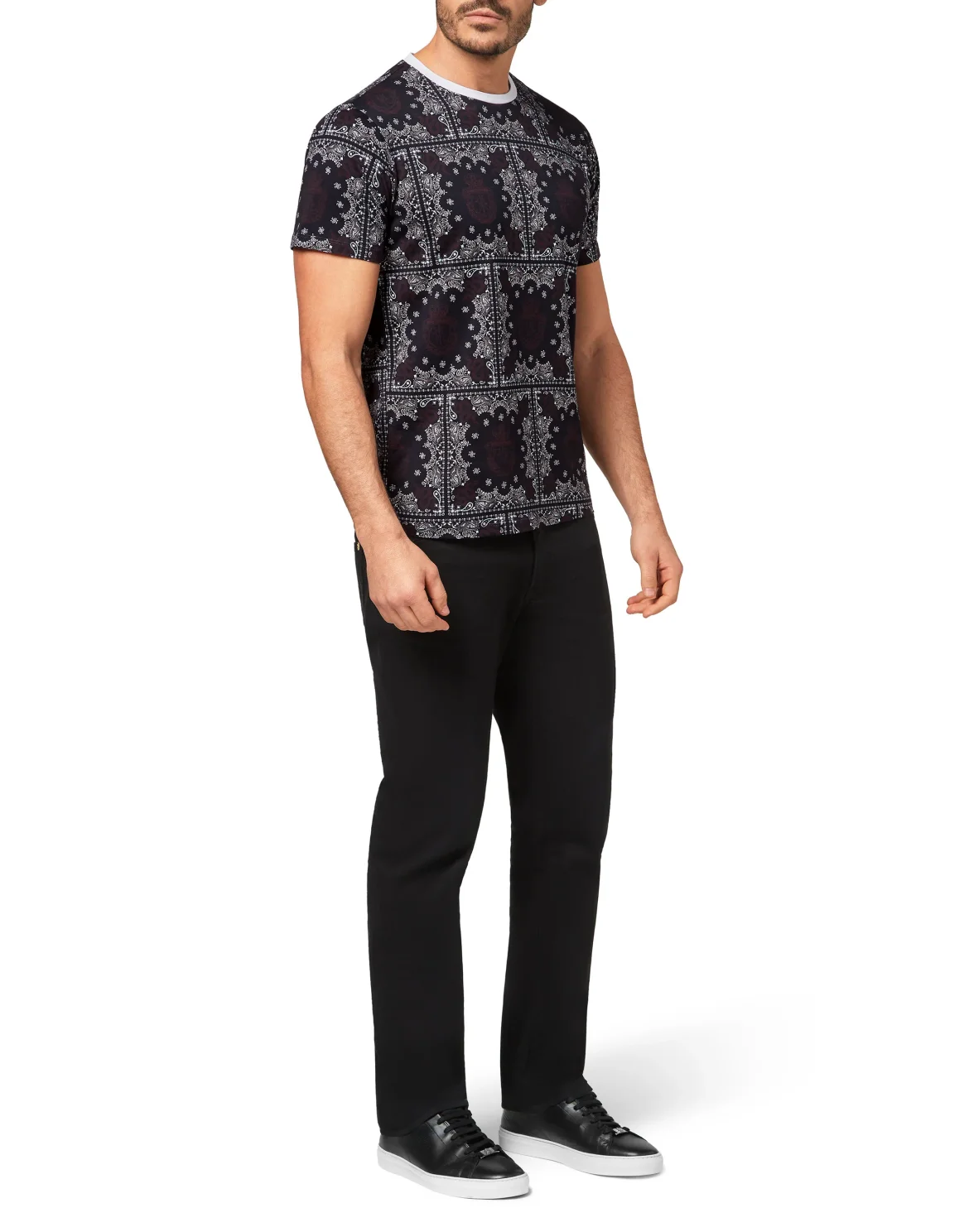 T-shirt Round Neck SS Geometric, цвет: Черный