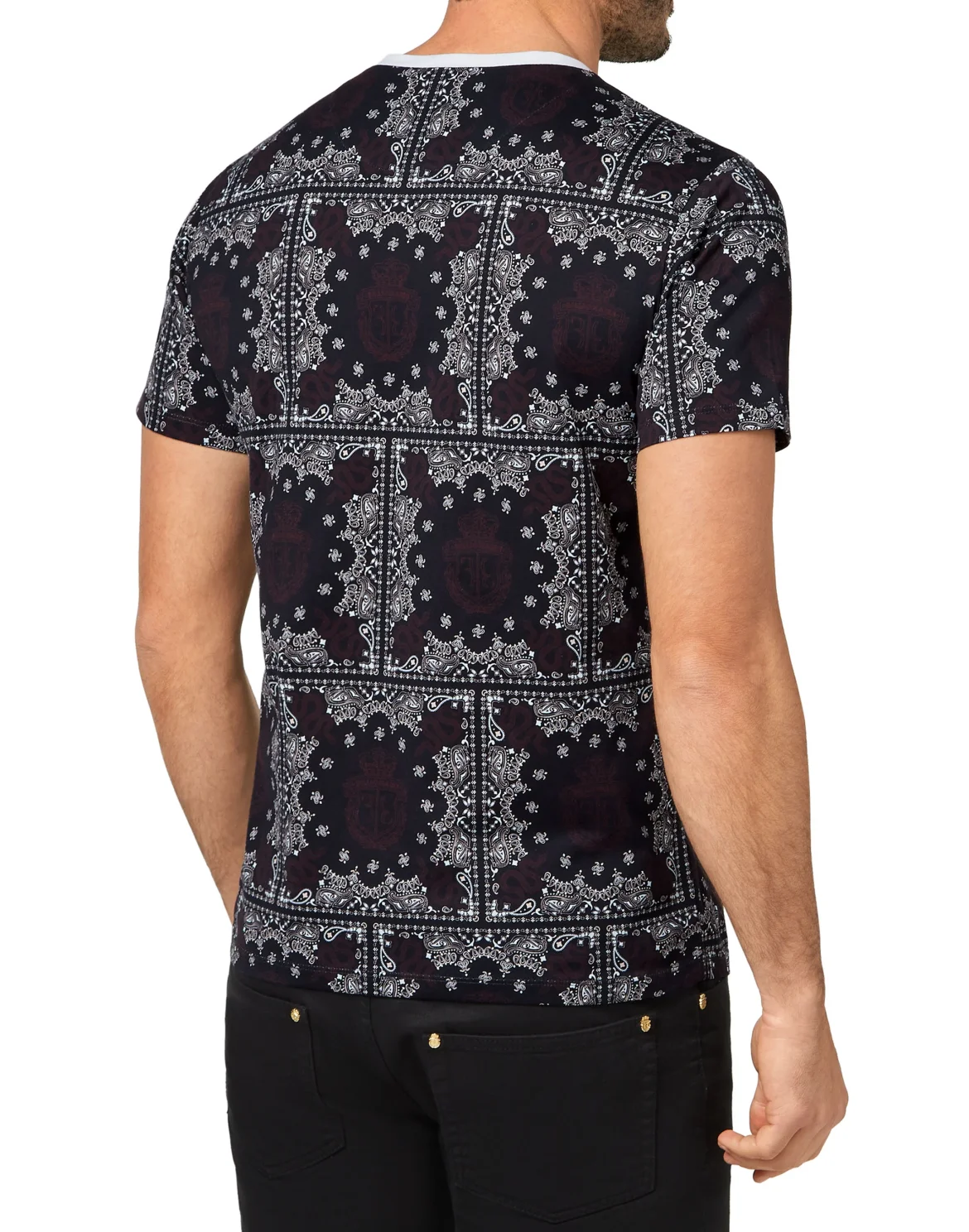 T-shirt Round Neck SS Geometric, цвет: Черный