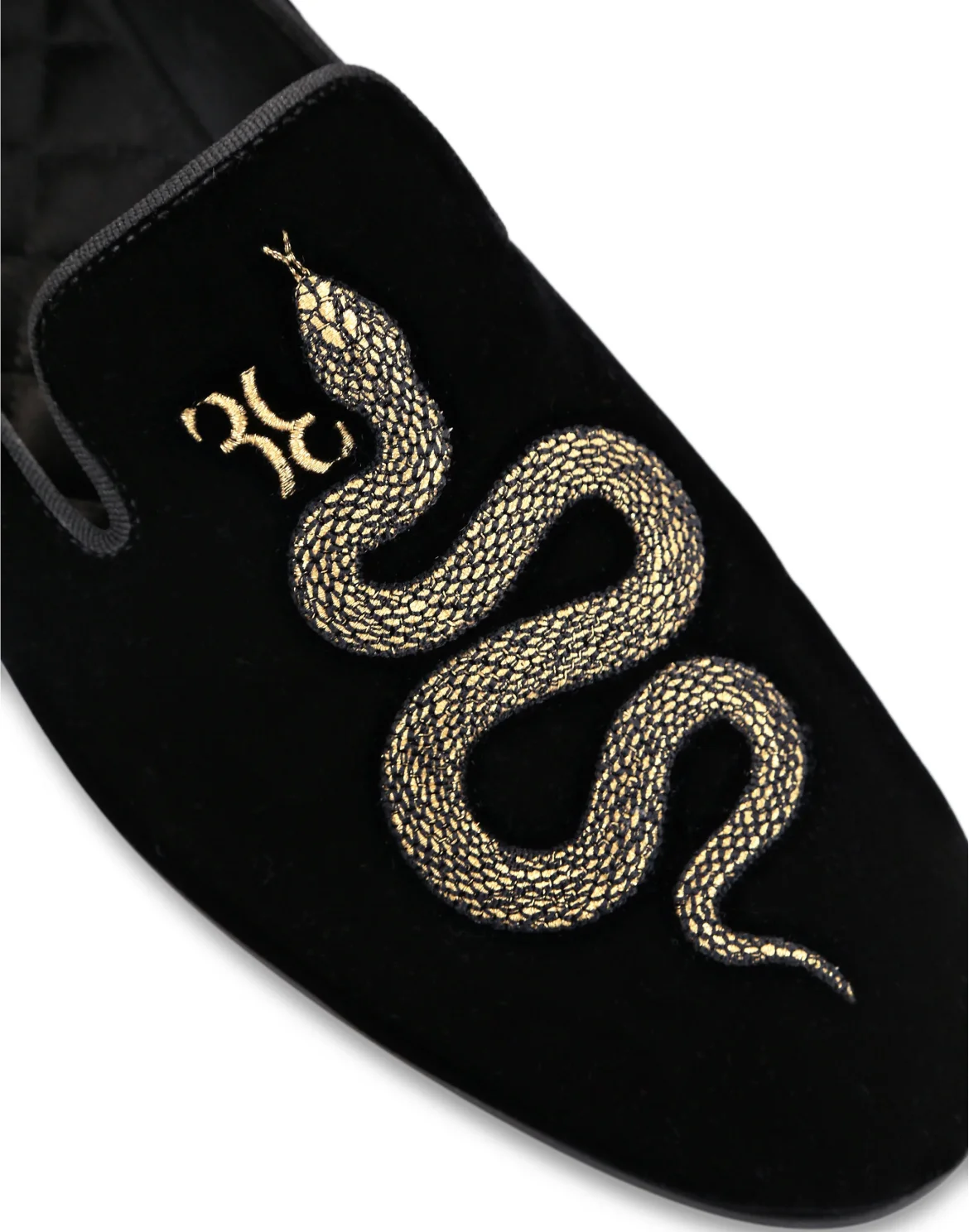 Velvet Loafers Snake, цвет: Черный