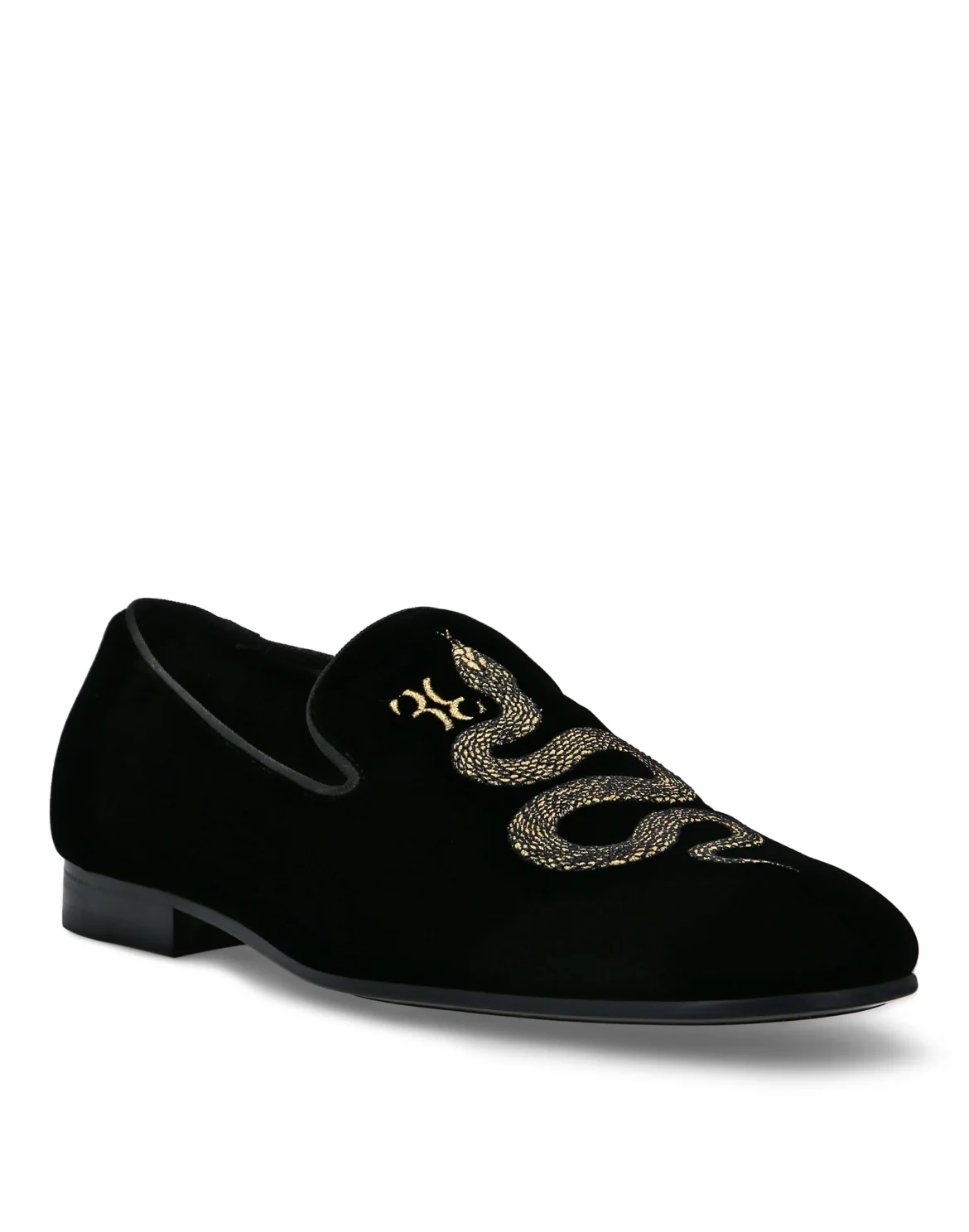 Velvet Loafers Snake, цвет: Черный