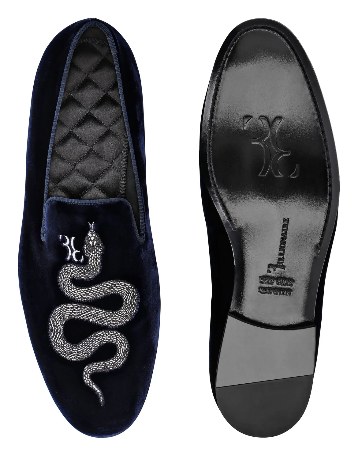 Velvet Loafers Snake, цвет: Синий