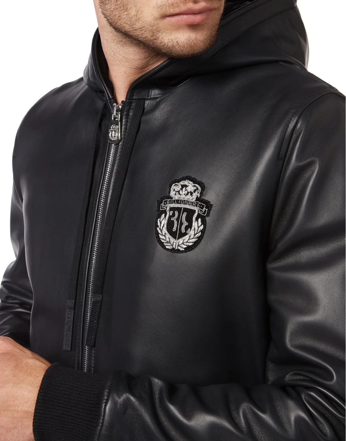 Leather Bomber, цвет: Черный