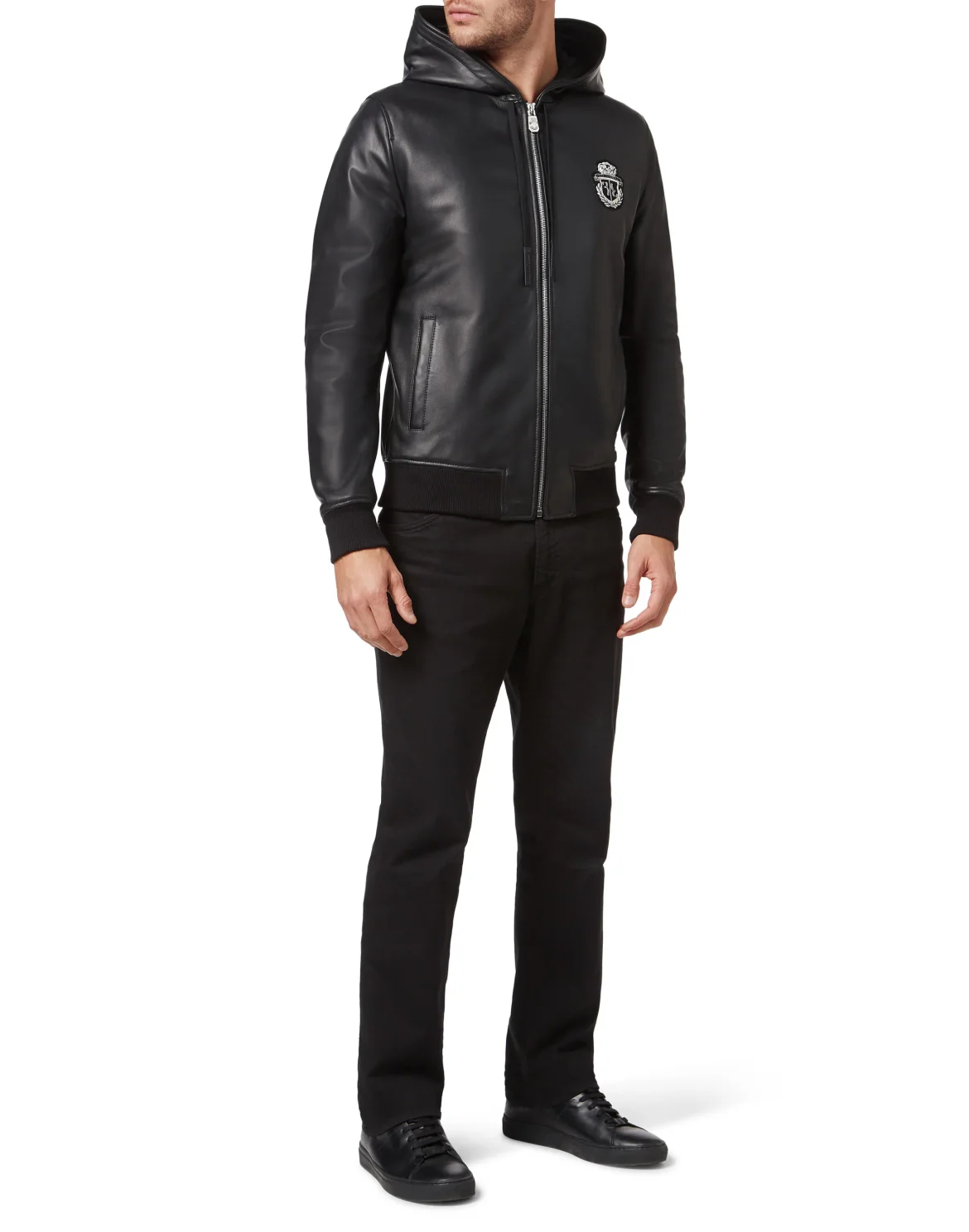 Leather Bomber, цвет: Черный