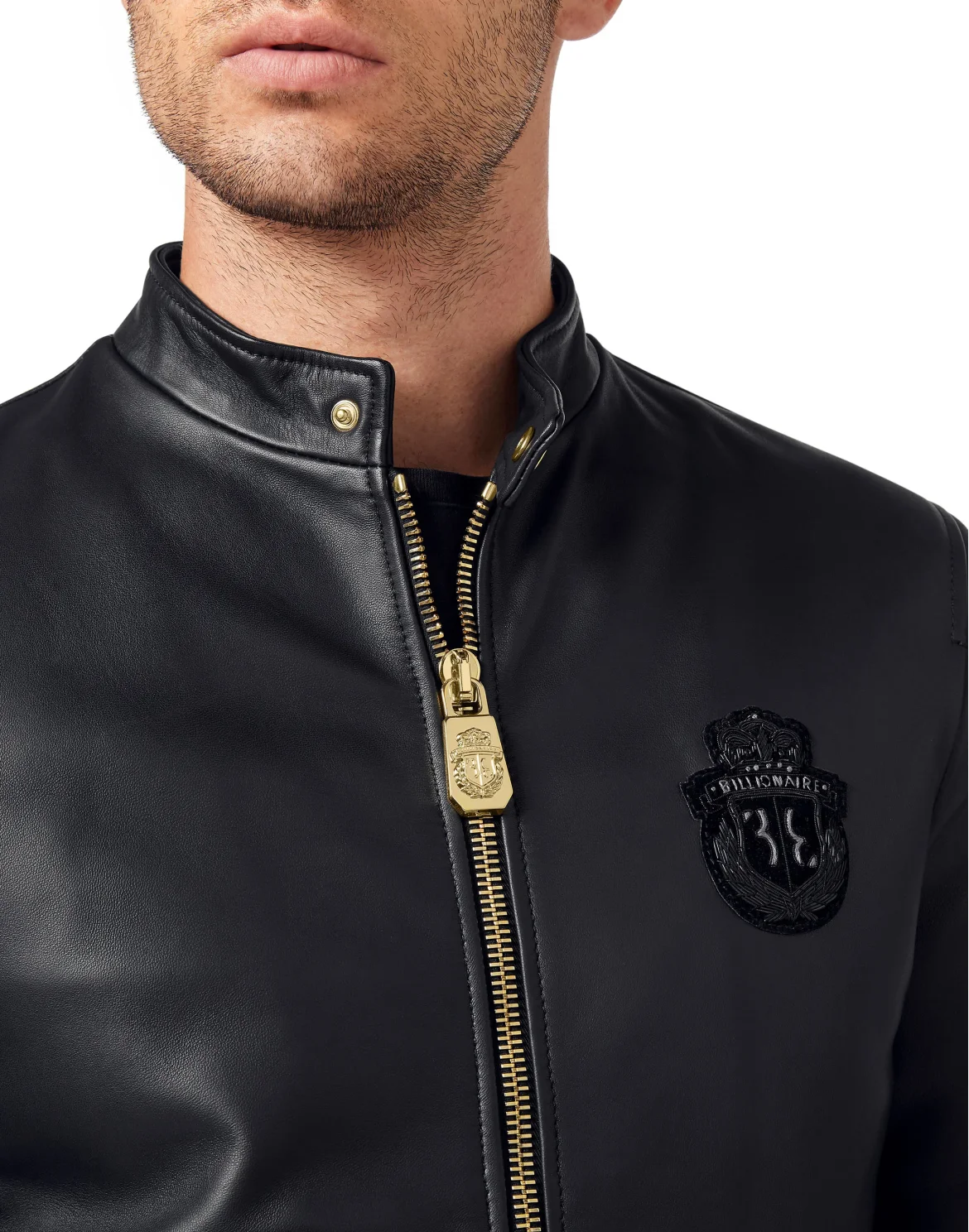 Leather Moto Jacket, цвет: Черный