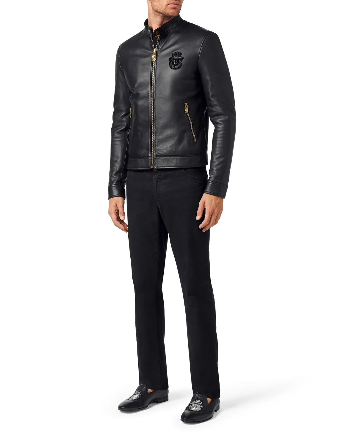Leather Moto Jacket, цвет: Черный