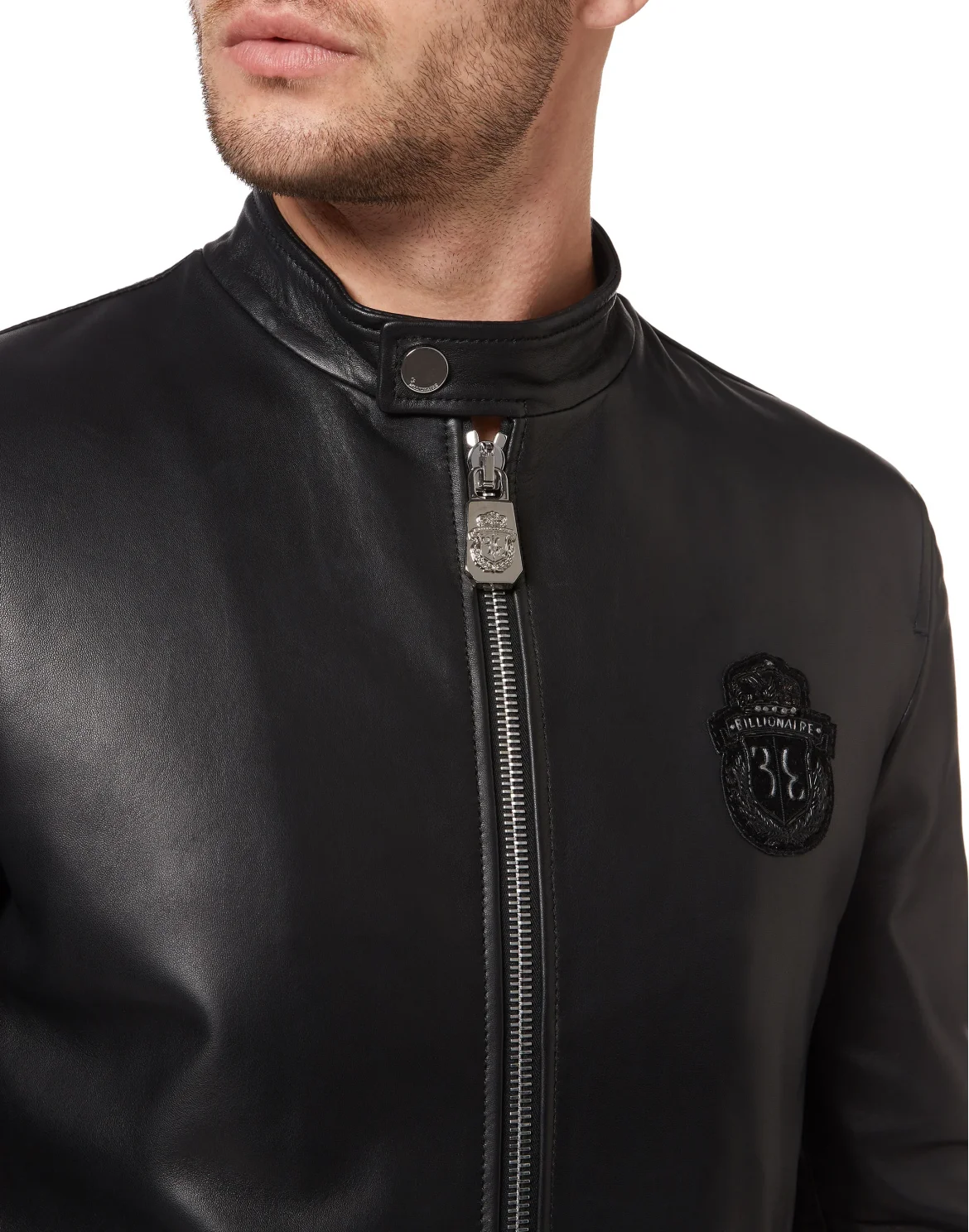 Leather Moto Jacket, цвет: Черный