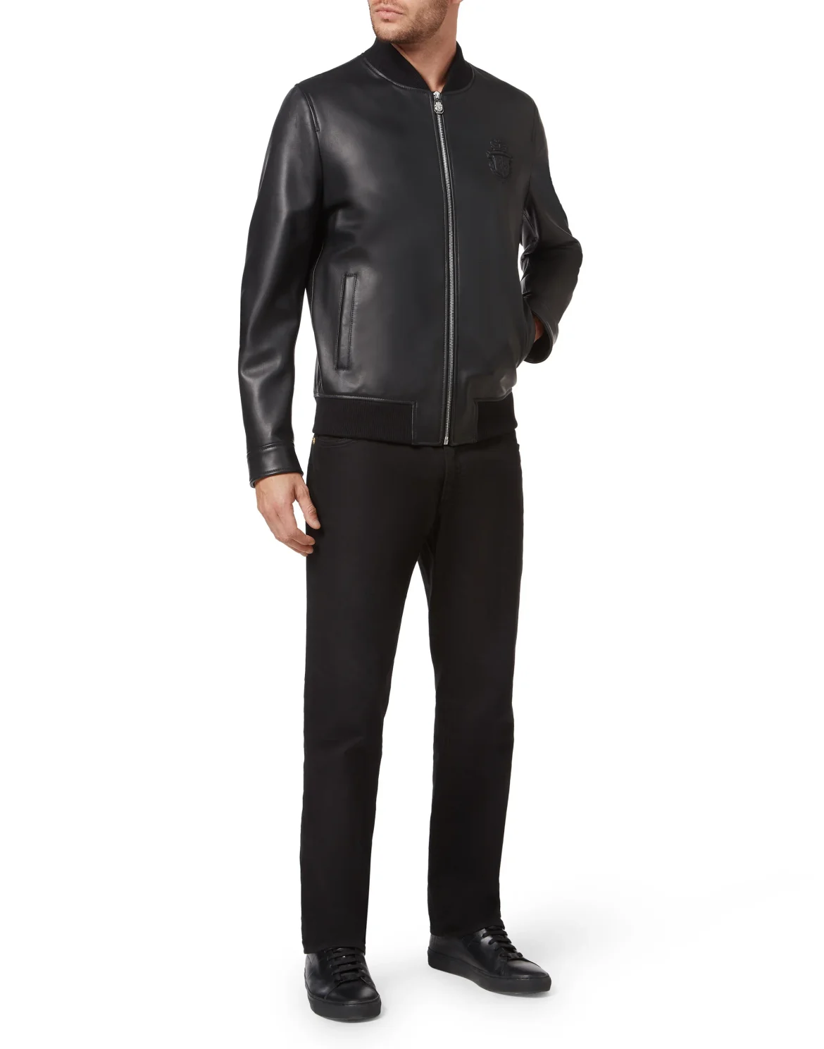 Leather Bomber  Crest, цвет: Черный