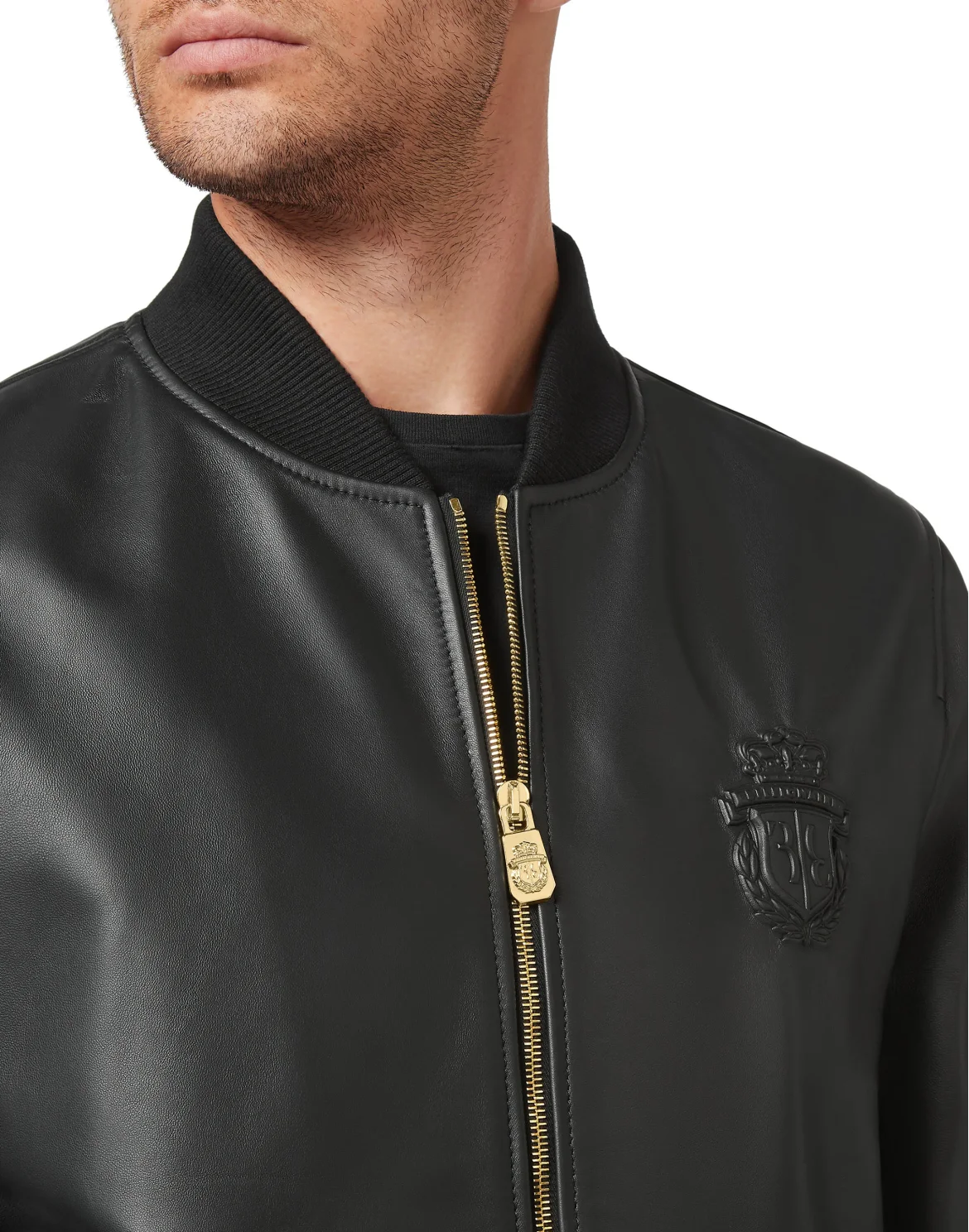Leather Bomber  Crest, цвет: Черный