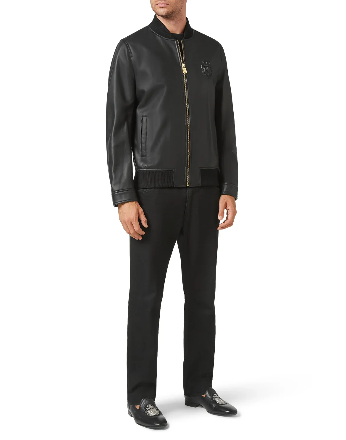 Leather Bomber  Crest, цвет: Черный