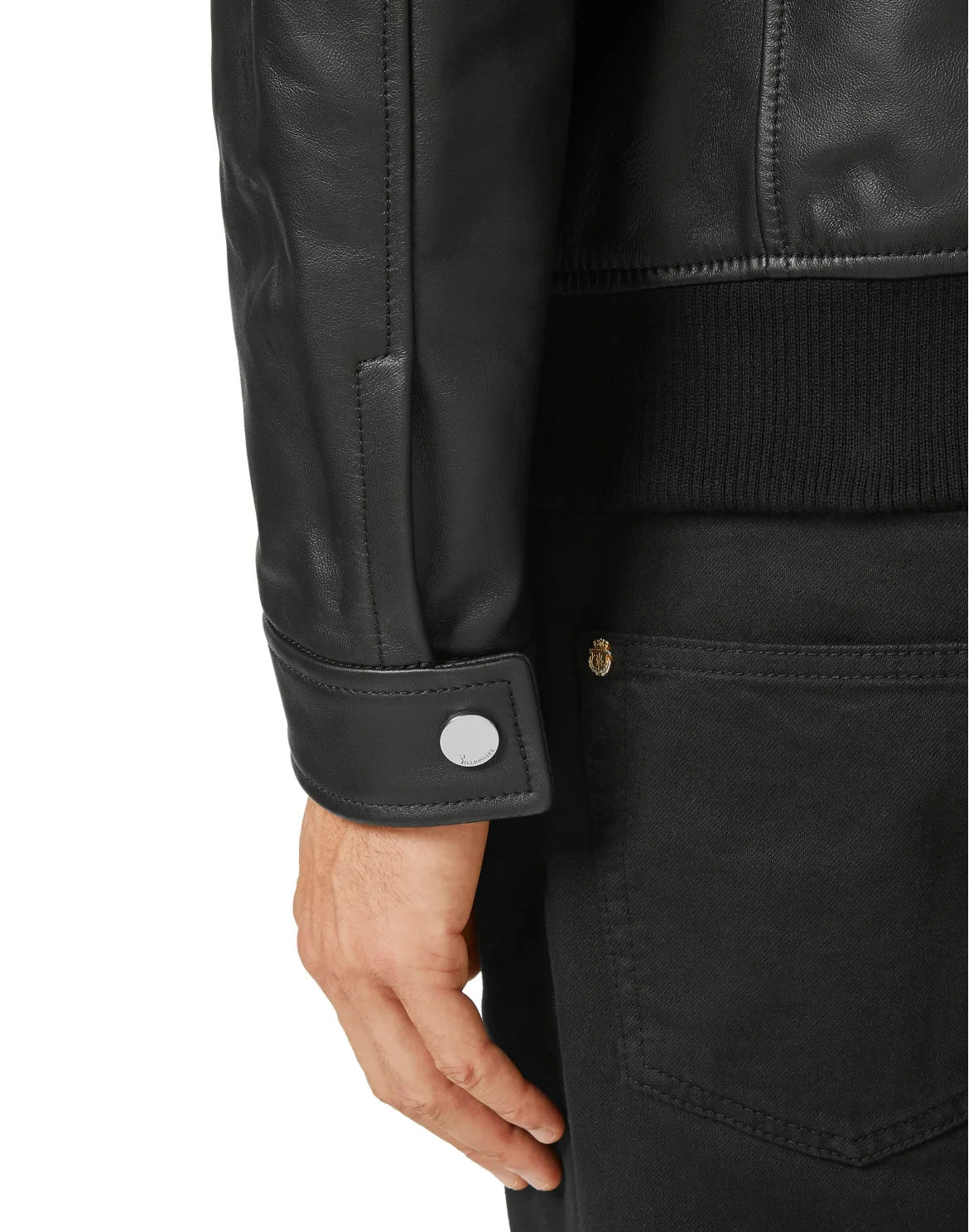 Leather Bomber, цвет: Черный