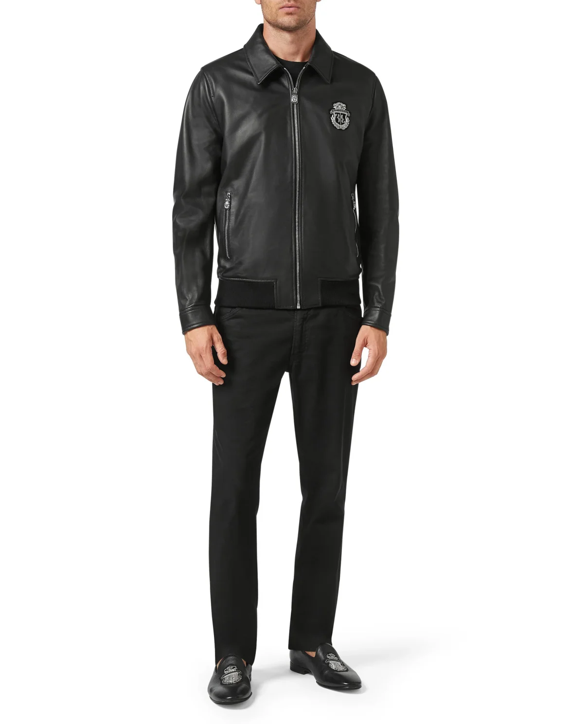 Leather Bomber, цвет: Черный