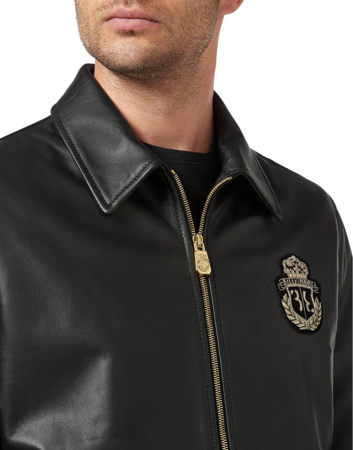 Leather Bomber, цвет: Черный