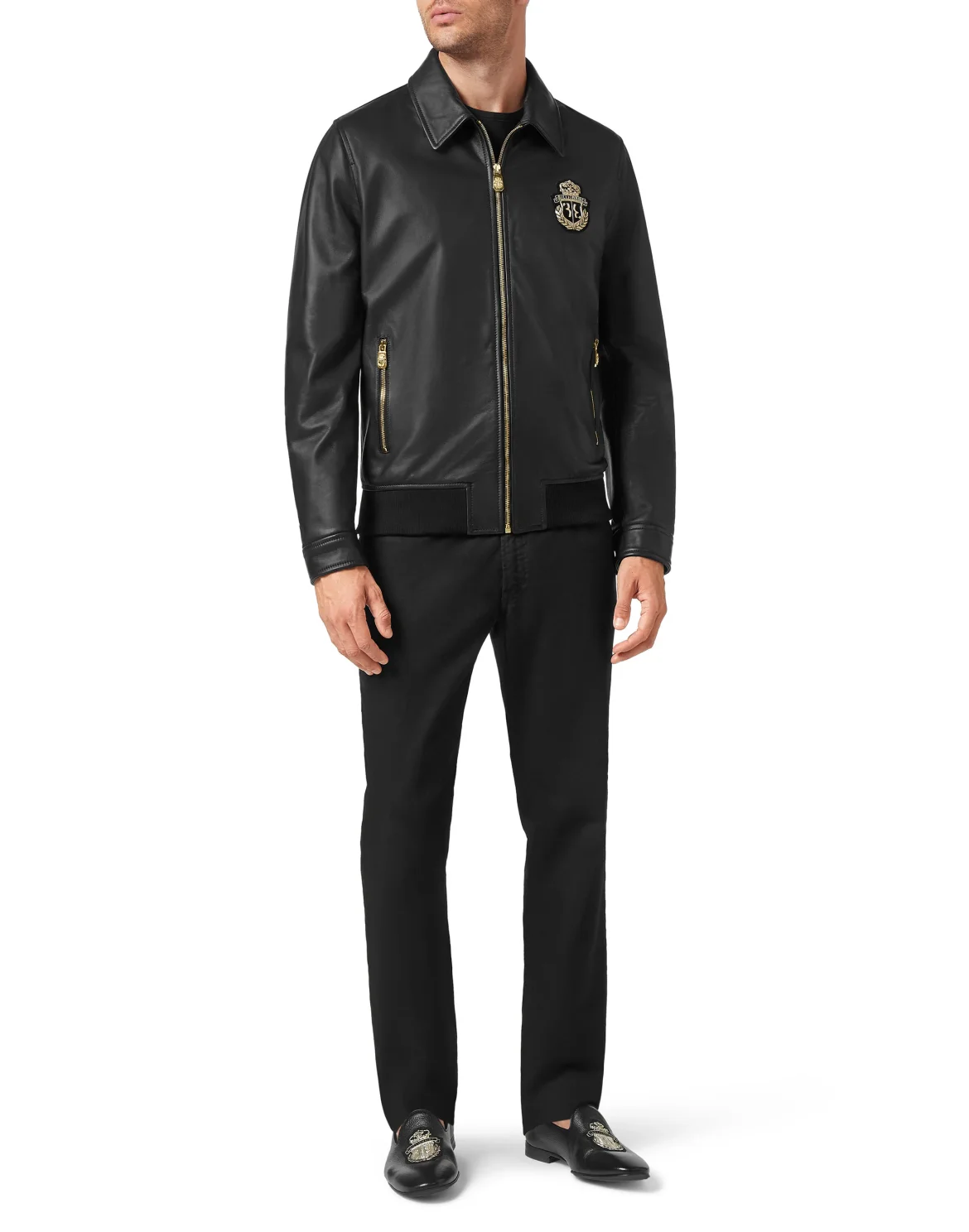 Leather Bomber, цвет: Черный