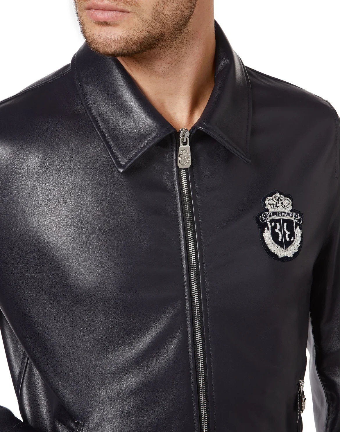 Leather Bomber, цвет: Синий