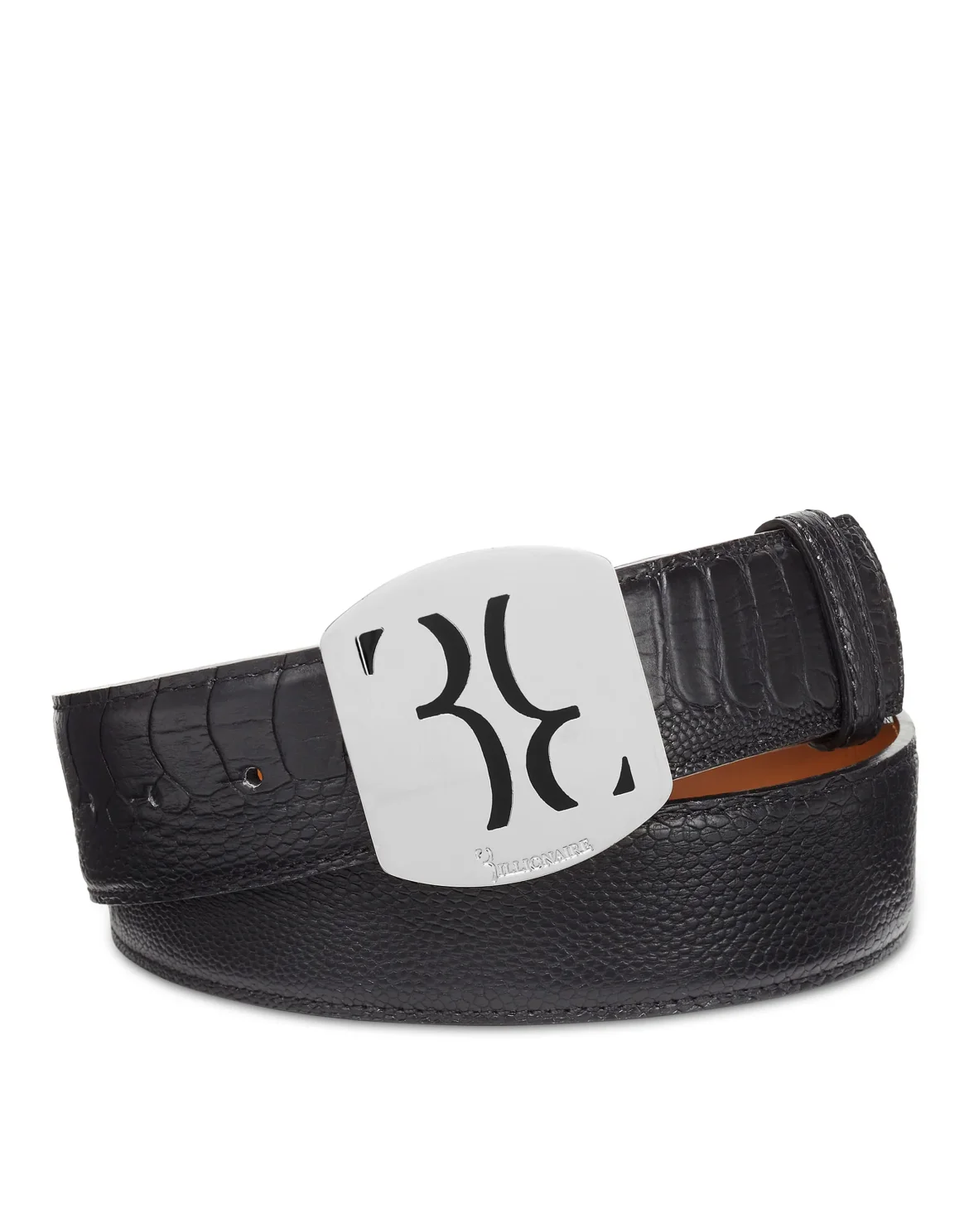 Ostrich Leather Belt, цвет: Черный