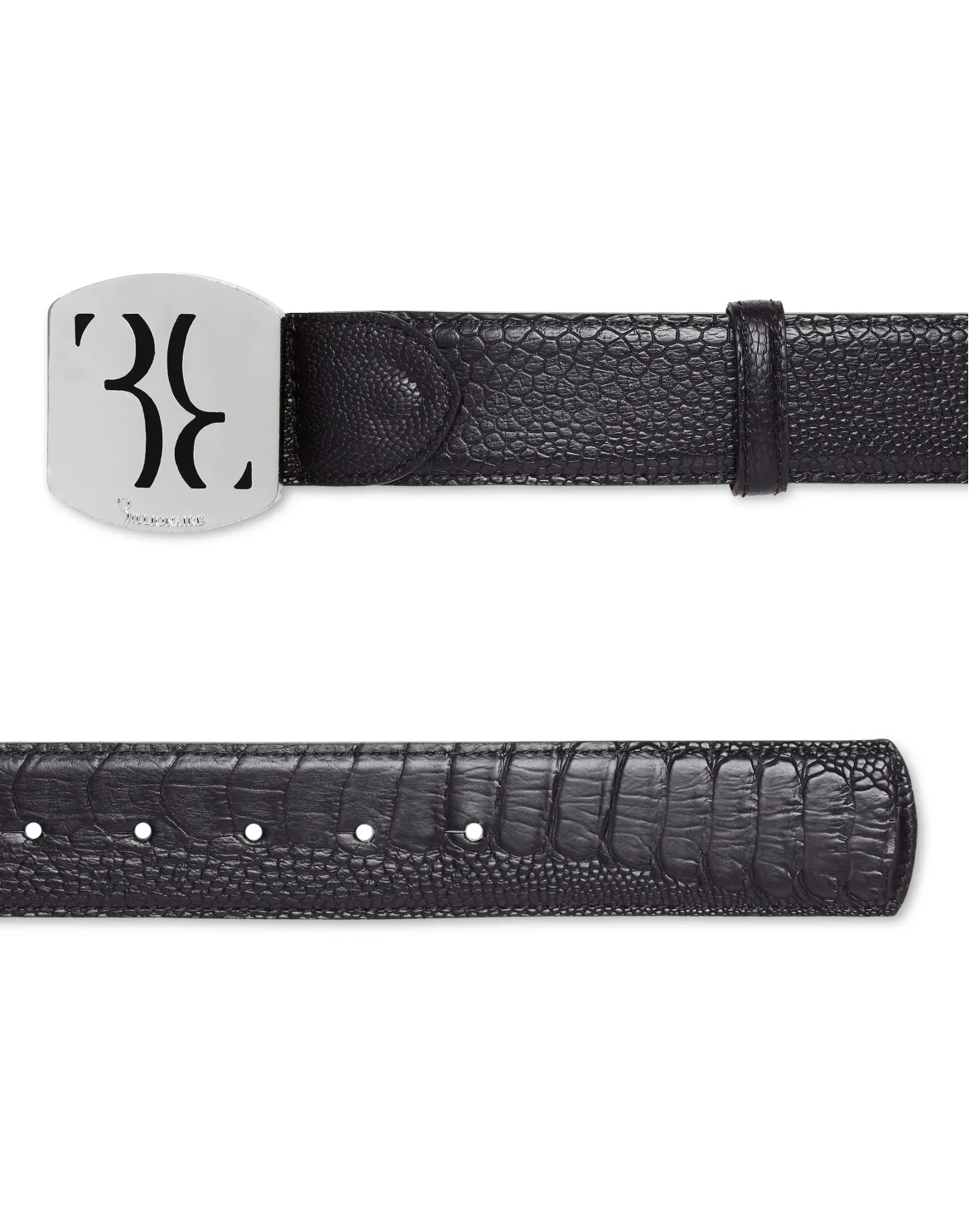 Ostrich Leather Belt, цвет: Черный
