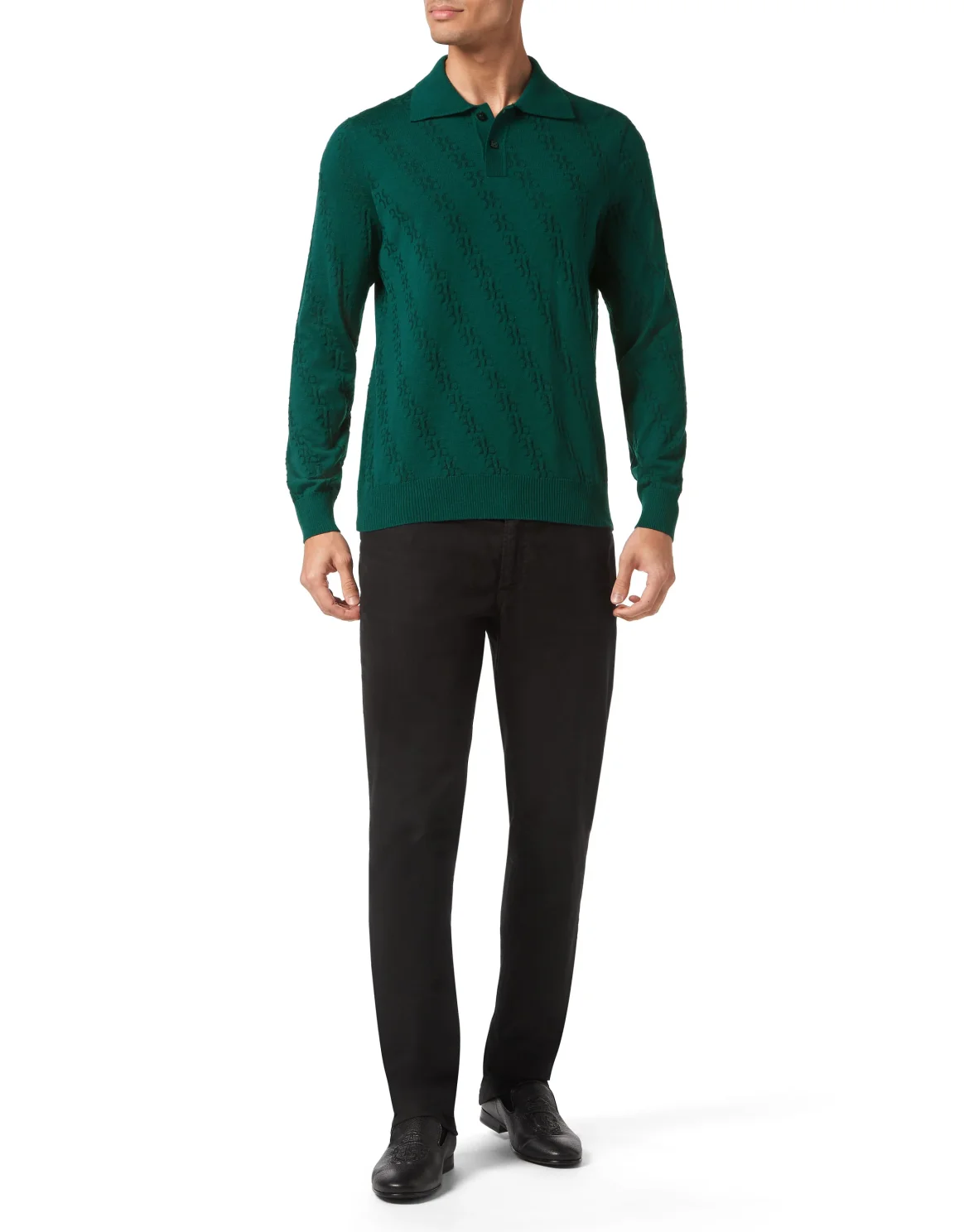 Wool and Silk Pullover Polo-Neck LS, цвет: Зеленый