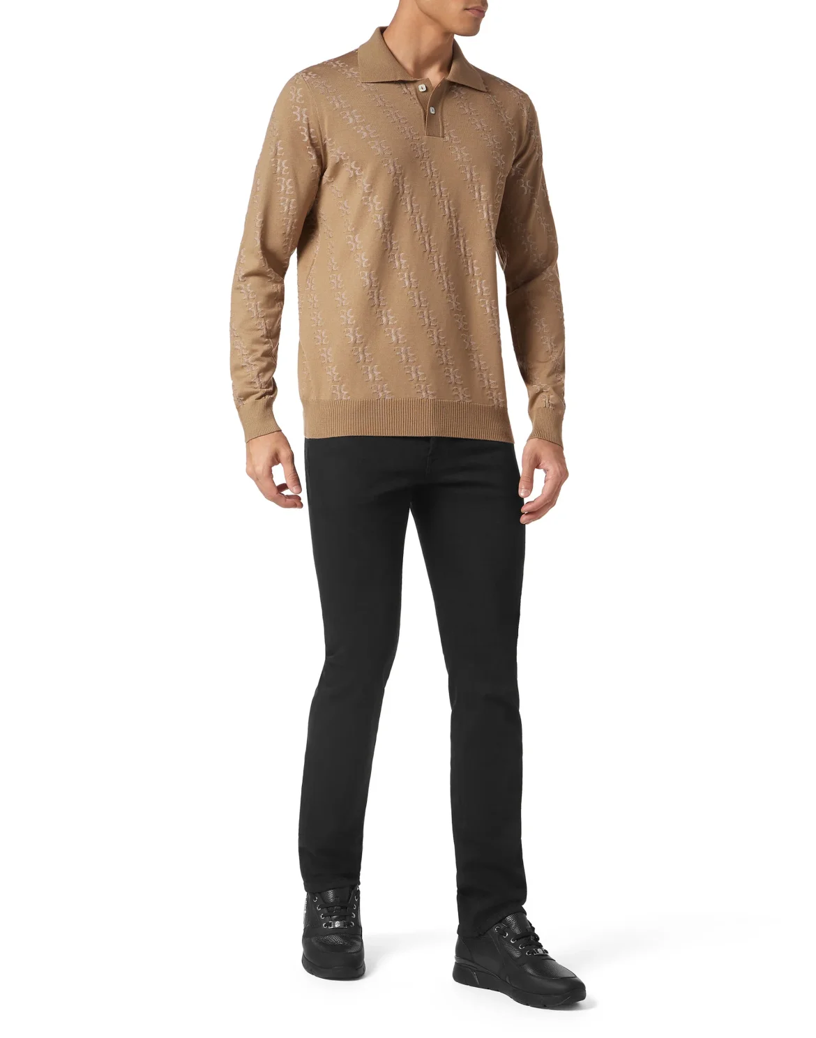 Wool and Silk Pullover Polo-Neck LS, цвет: Бежевый