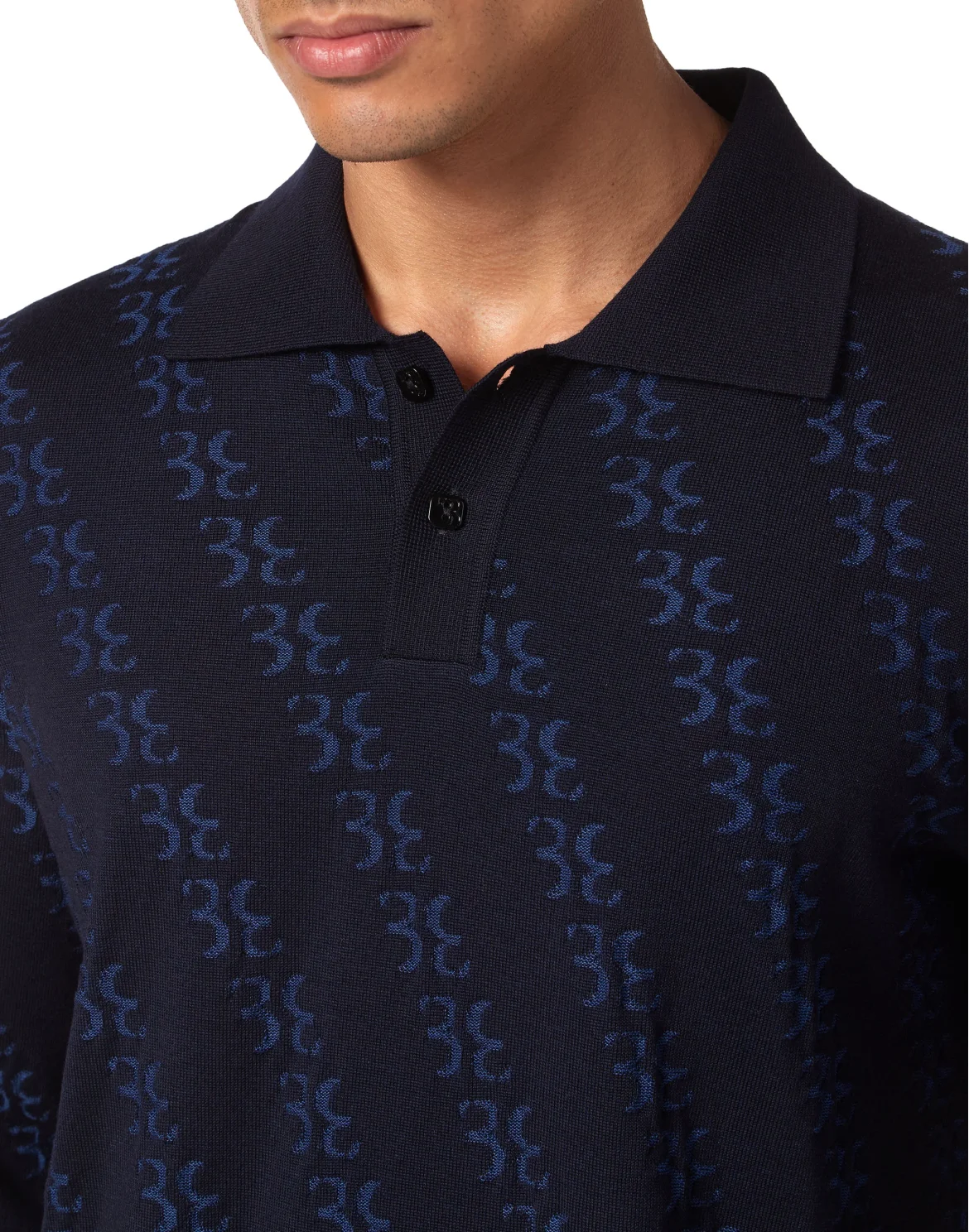 Wool and Silk Pullover Polo-Neck LS, цвет: Синий