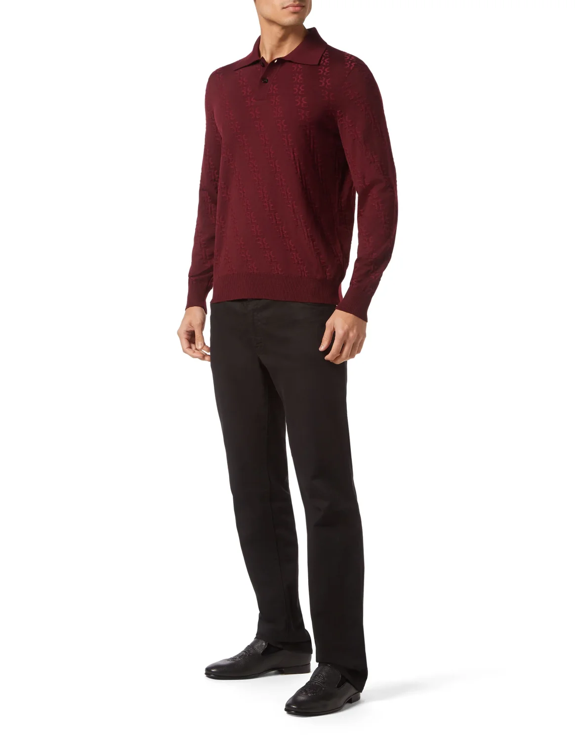 Wool and Silk Pullover Polo-Neck LS, цвет: Красный