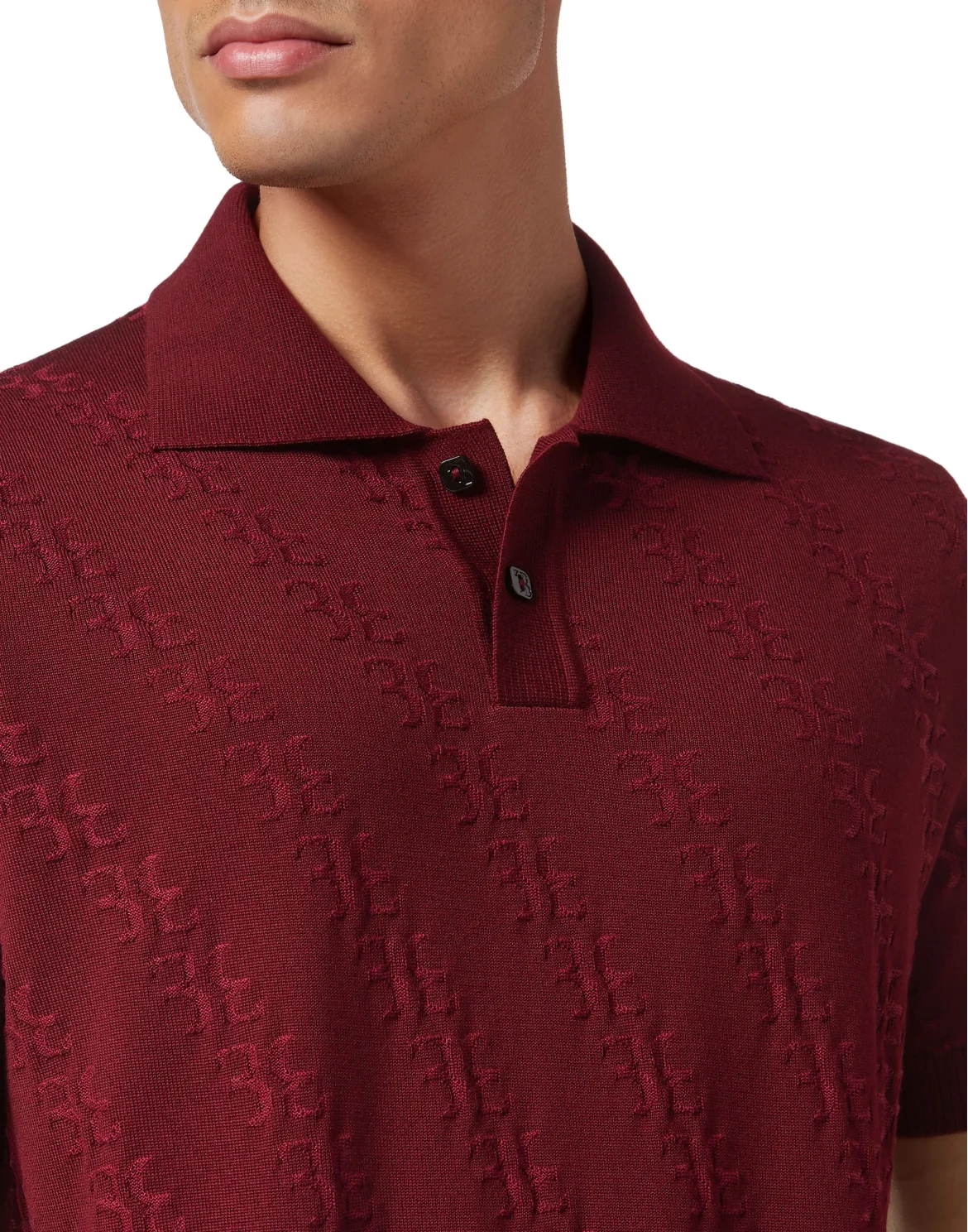 Wool and Silk Pullover Polo-Neck SS, цвет: Красный