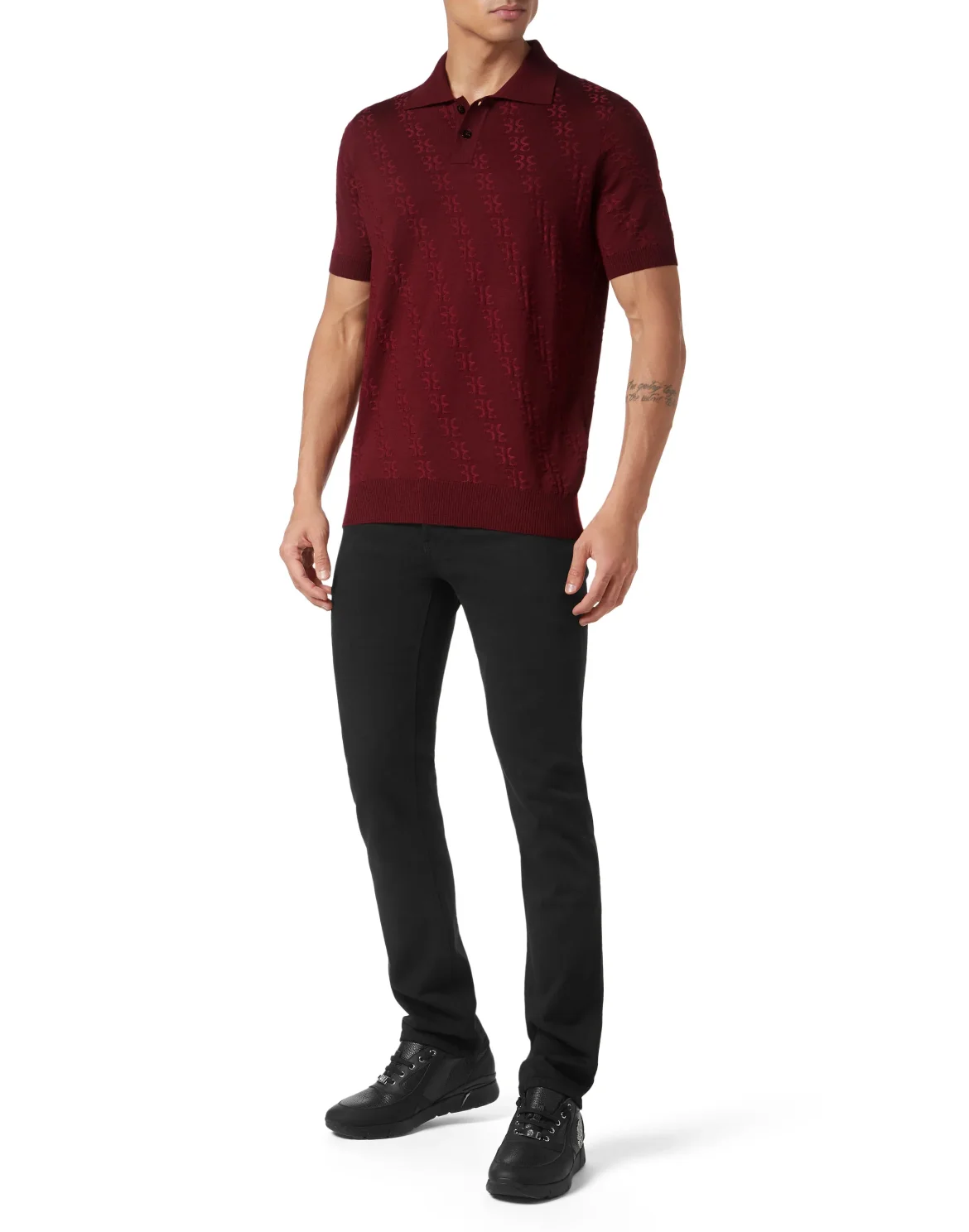 Wool and Silk Pullover Polo-Neck SS, цвет: Красный