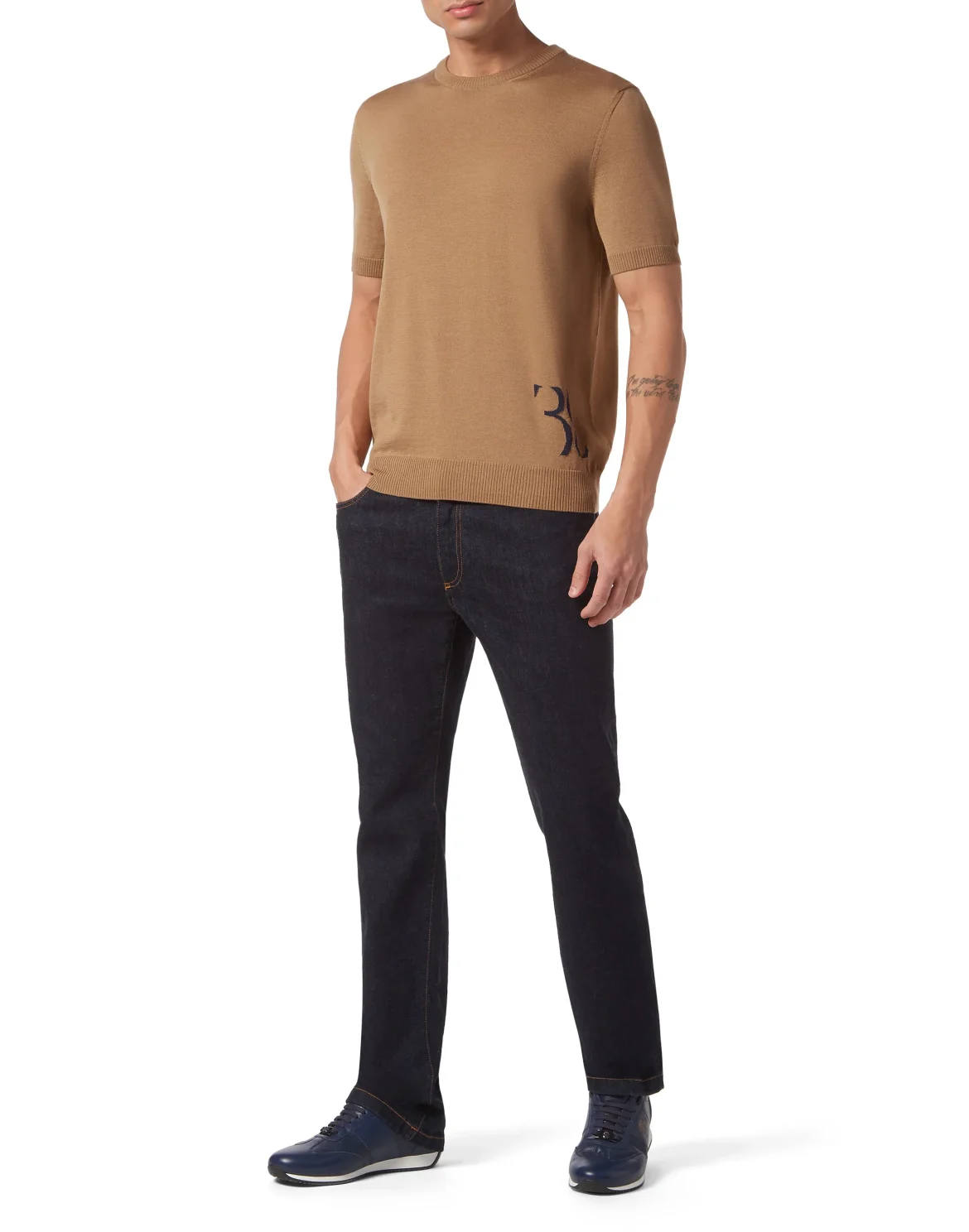 Wool and Silk T-shirt SS, цвет: Бежевый