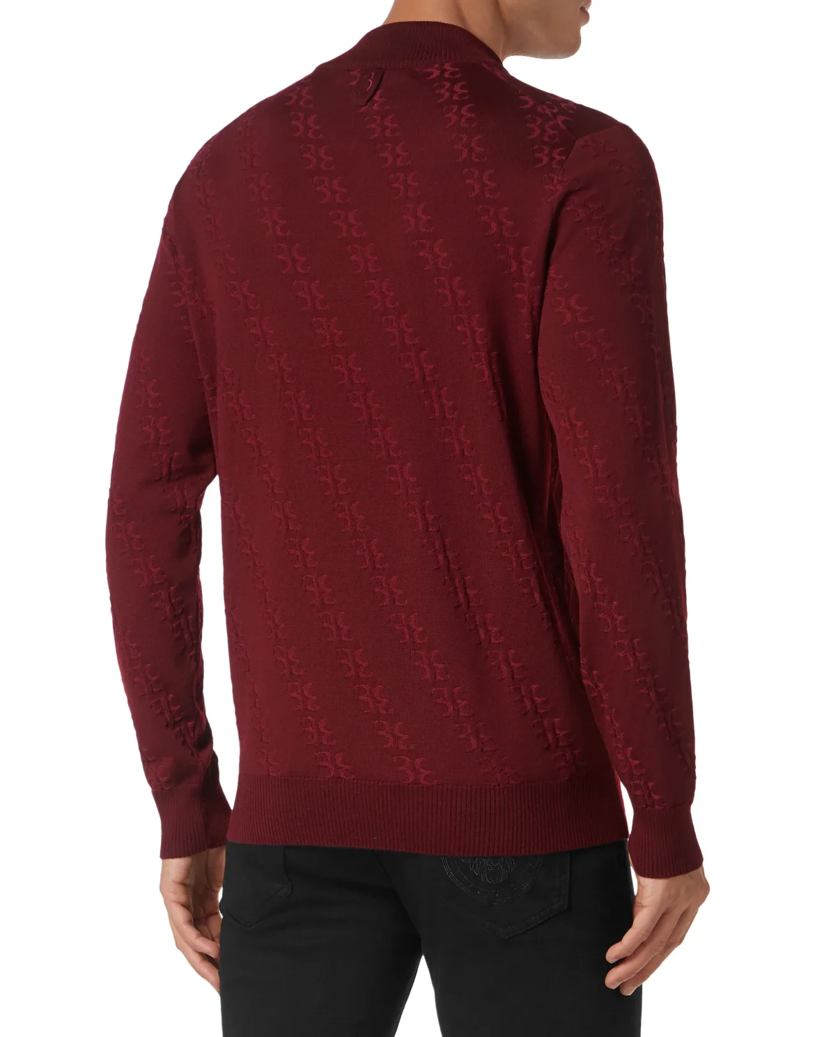 Wool and Silk Pullover zip mock, цвет: Красный