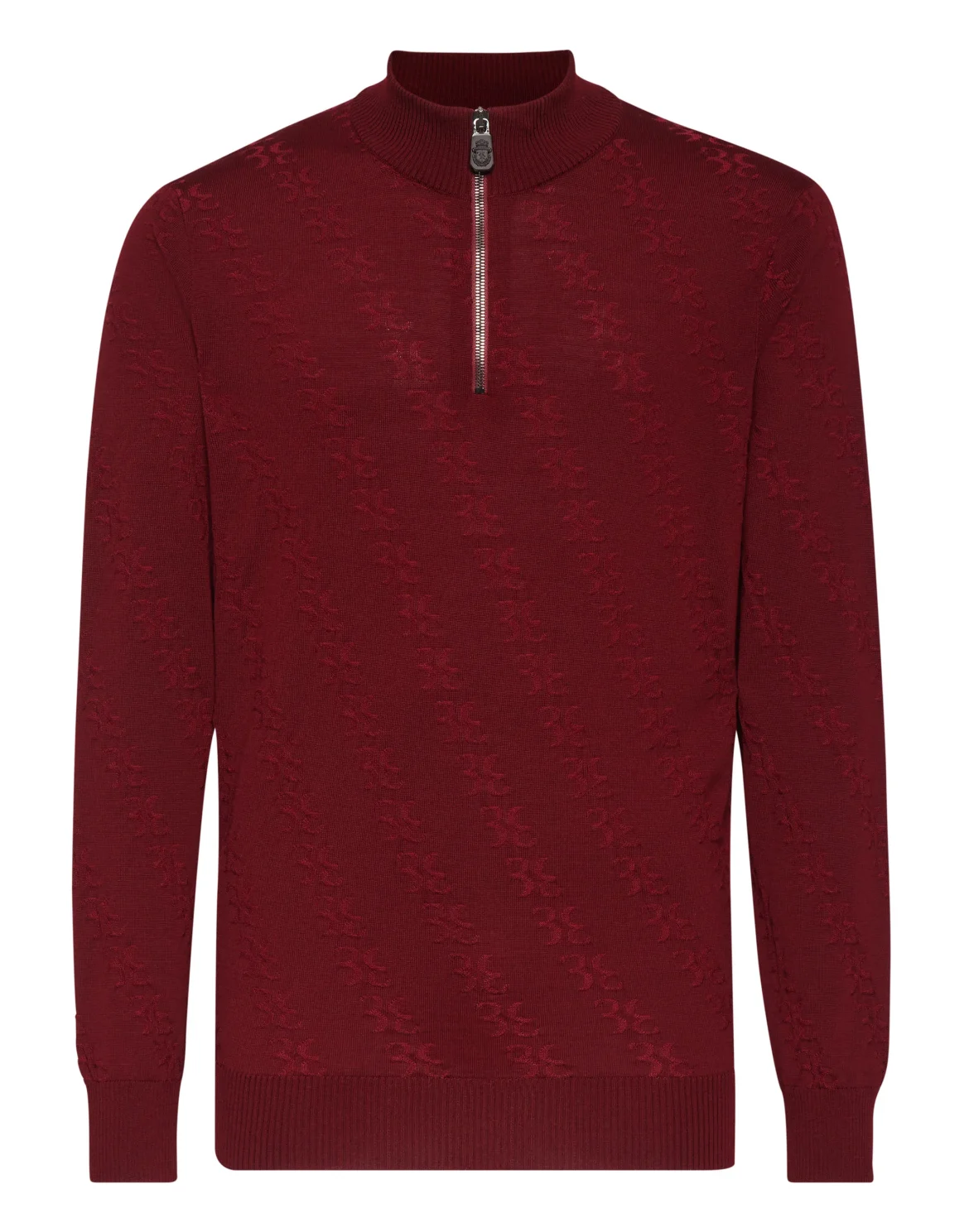 Wool and Silk Pullover zip mock, цвет: Красный