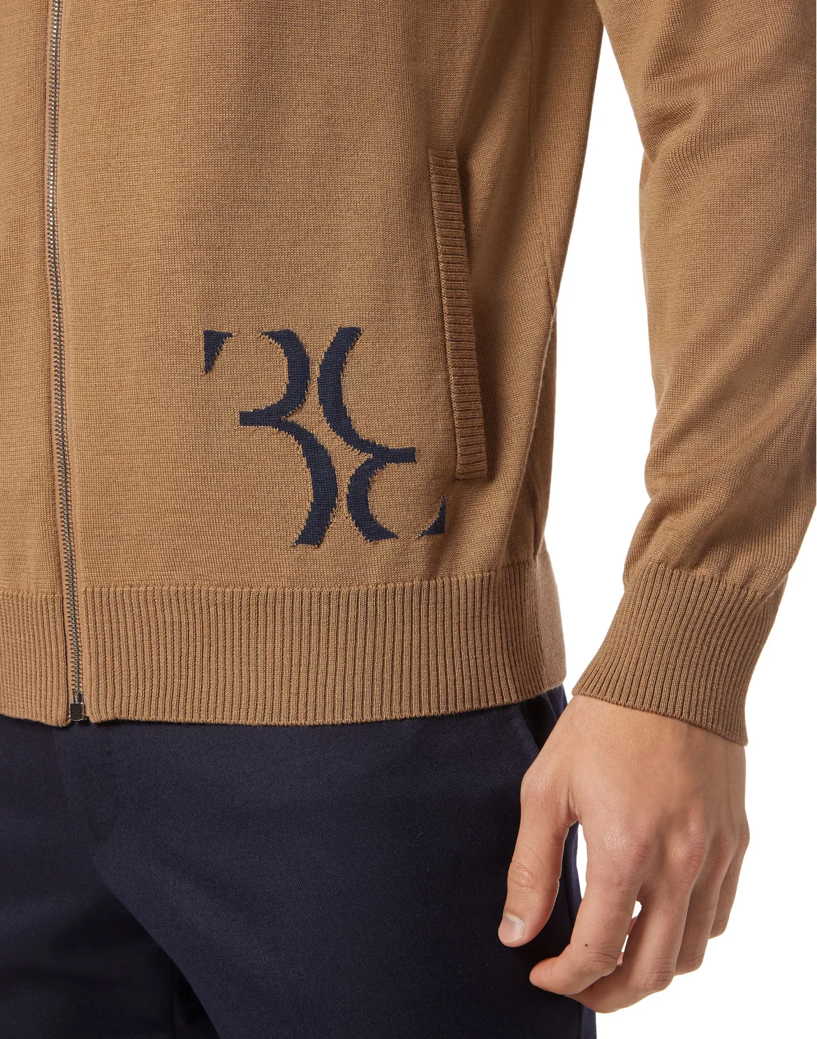 Wool and Silk Pullover full zip, цвет: Бежевый