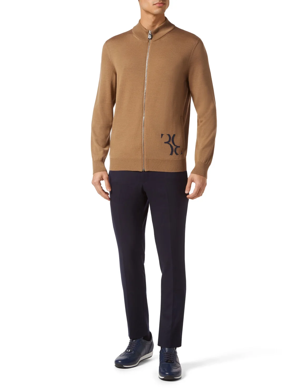 Wool and Silk Pullover full zip, цвет: Бежевый