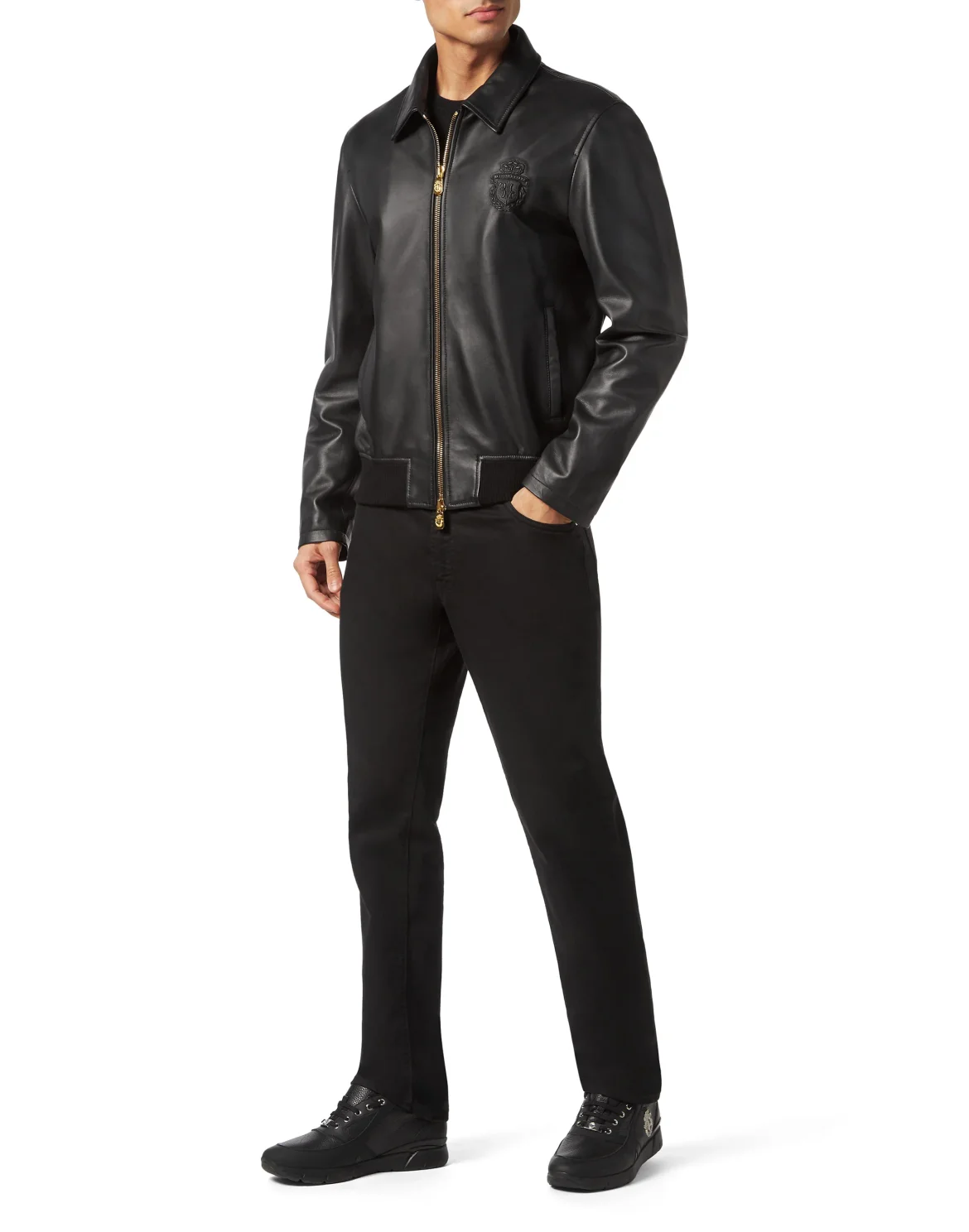 Leather Bomber, цвет: Черный