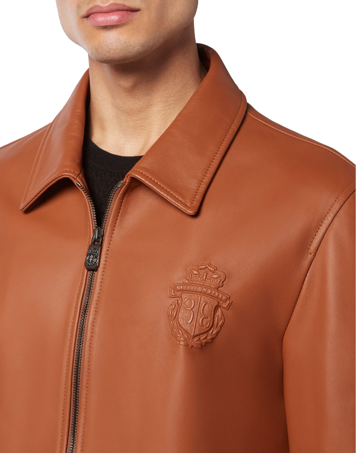 Leather Bomber, цвет: Коричневый