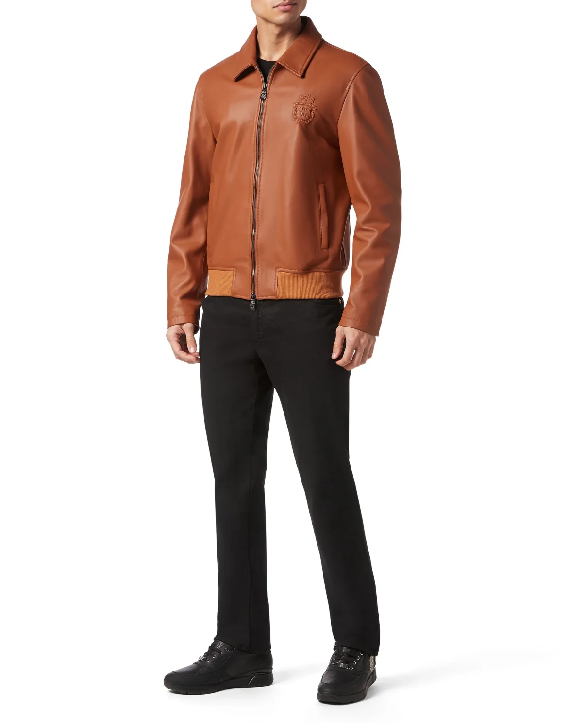 Leather Bomber, цвет: Коричневый