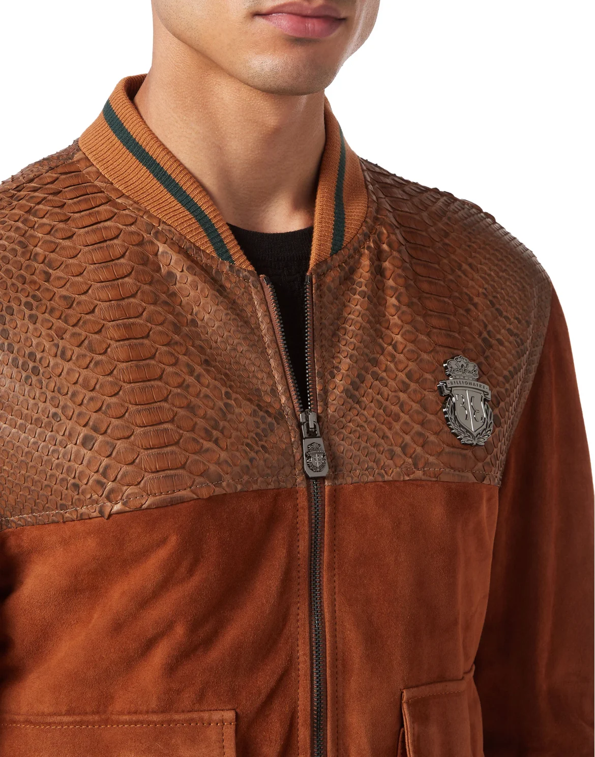 Python Suede Bomber, цвет: Коричневый